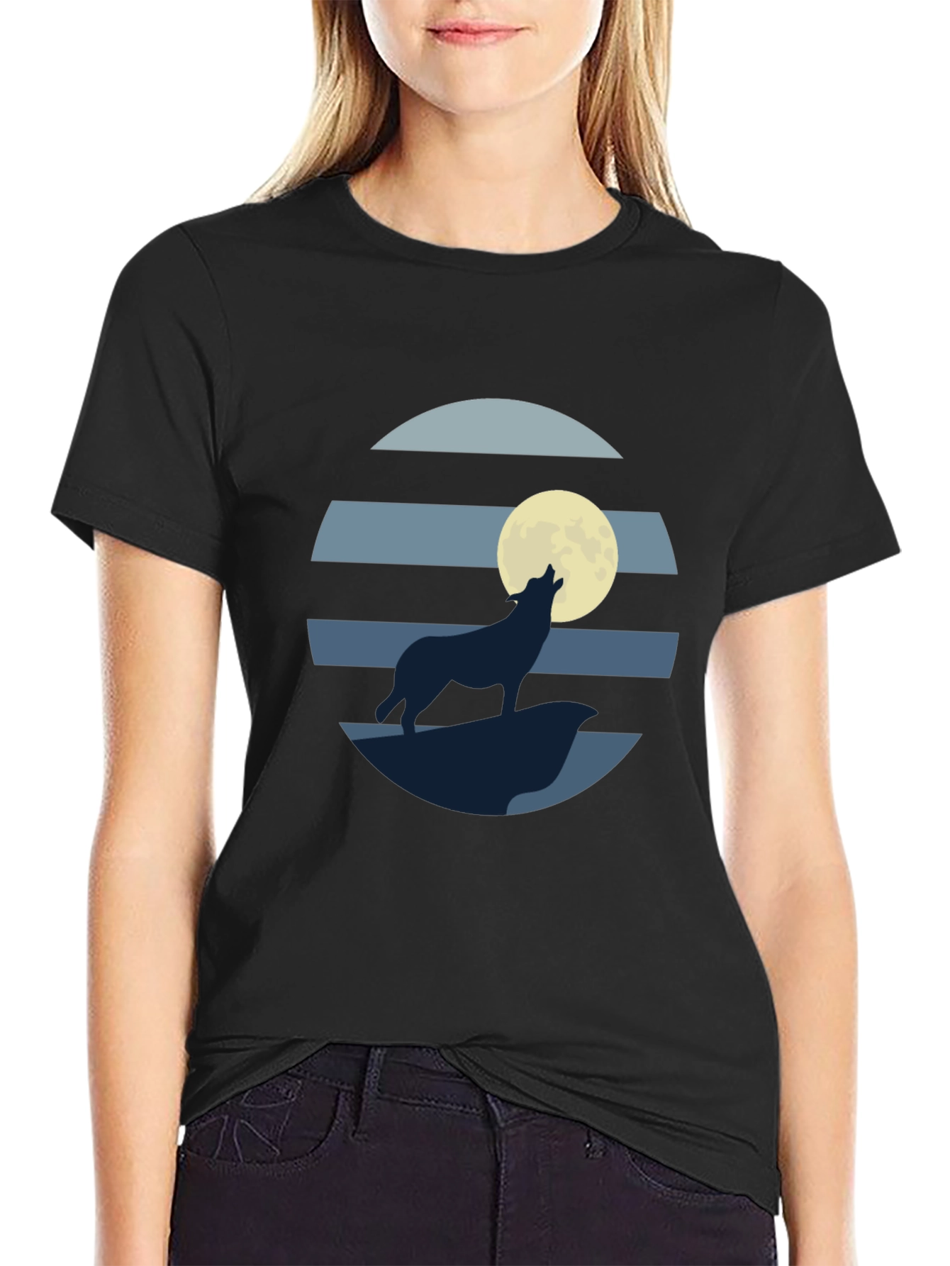 Wolf Moon Graphic Tee - Mens Black T-Shirt
