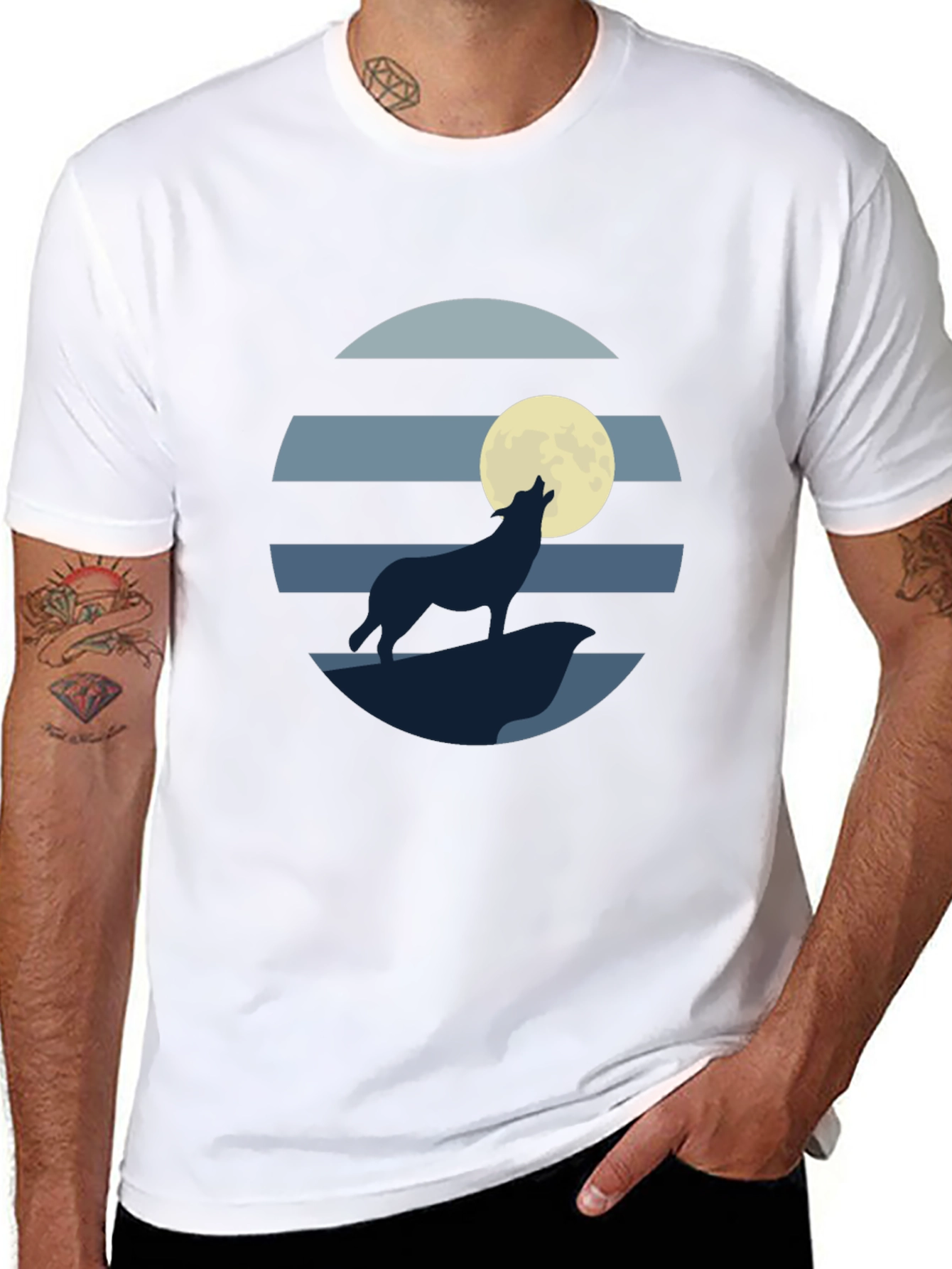 Wolf Moon Graphic Tee - Mens Black T-Shirt