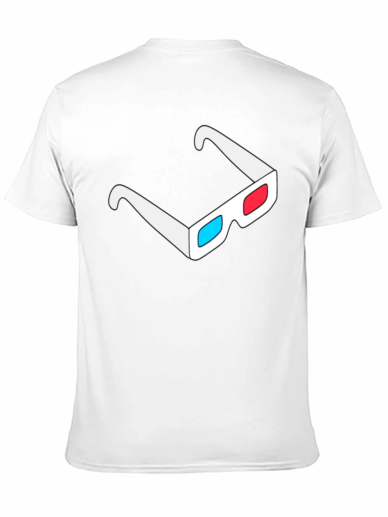 3D Glasses Graphic Black T-Shirt