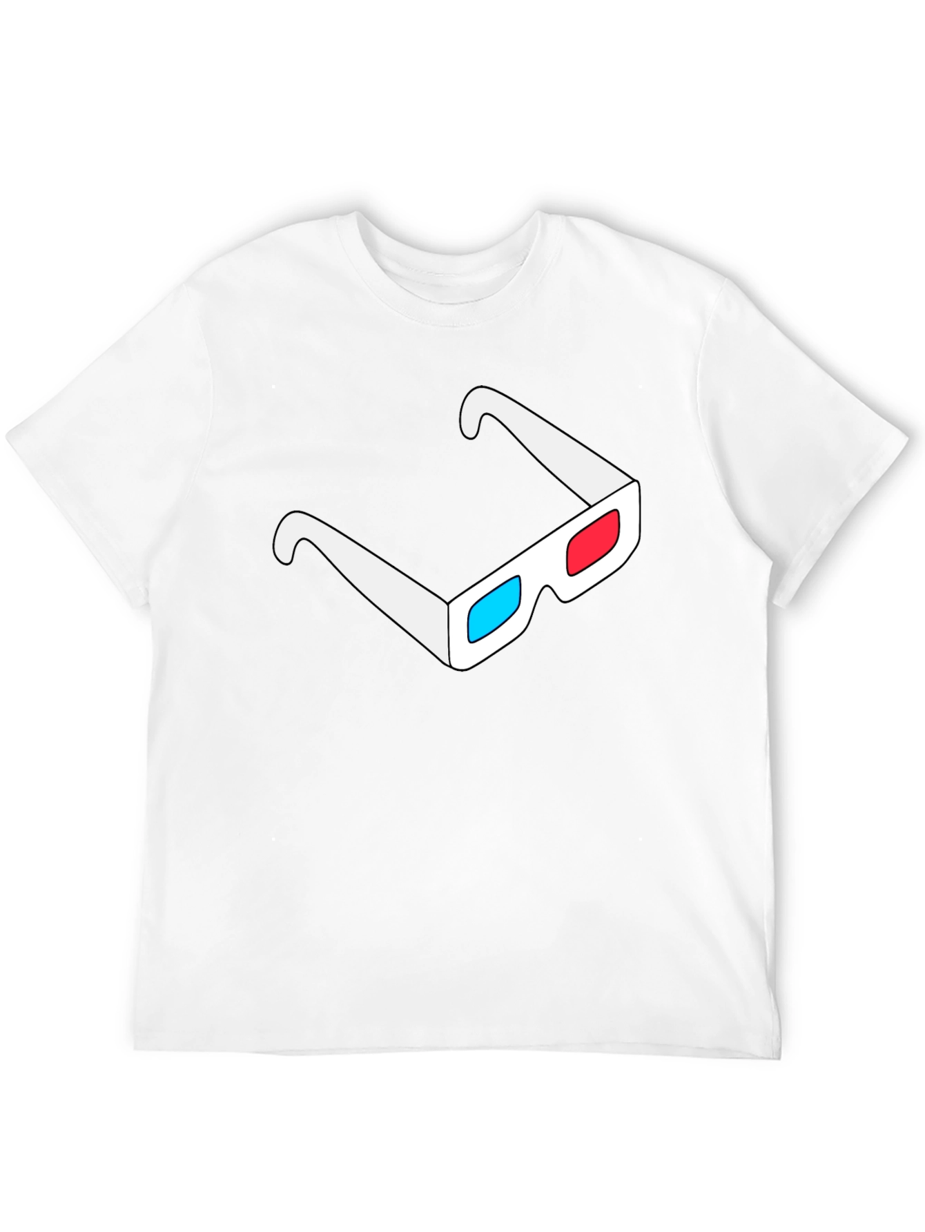 3D Glasses Graphic Black T-Shirt