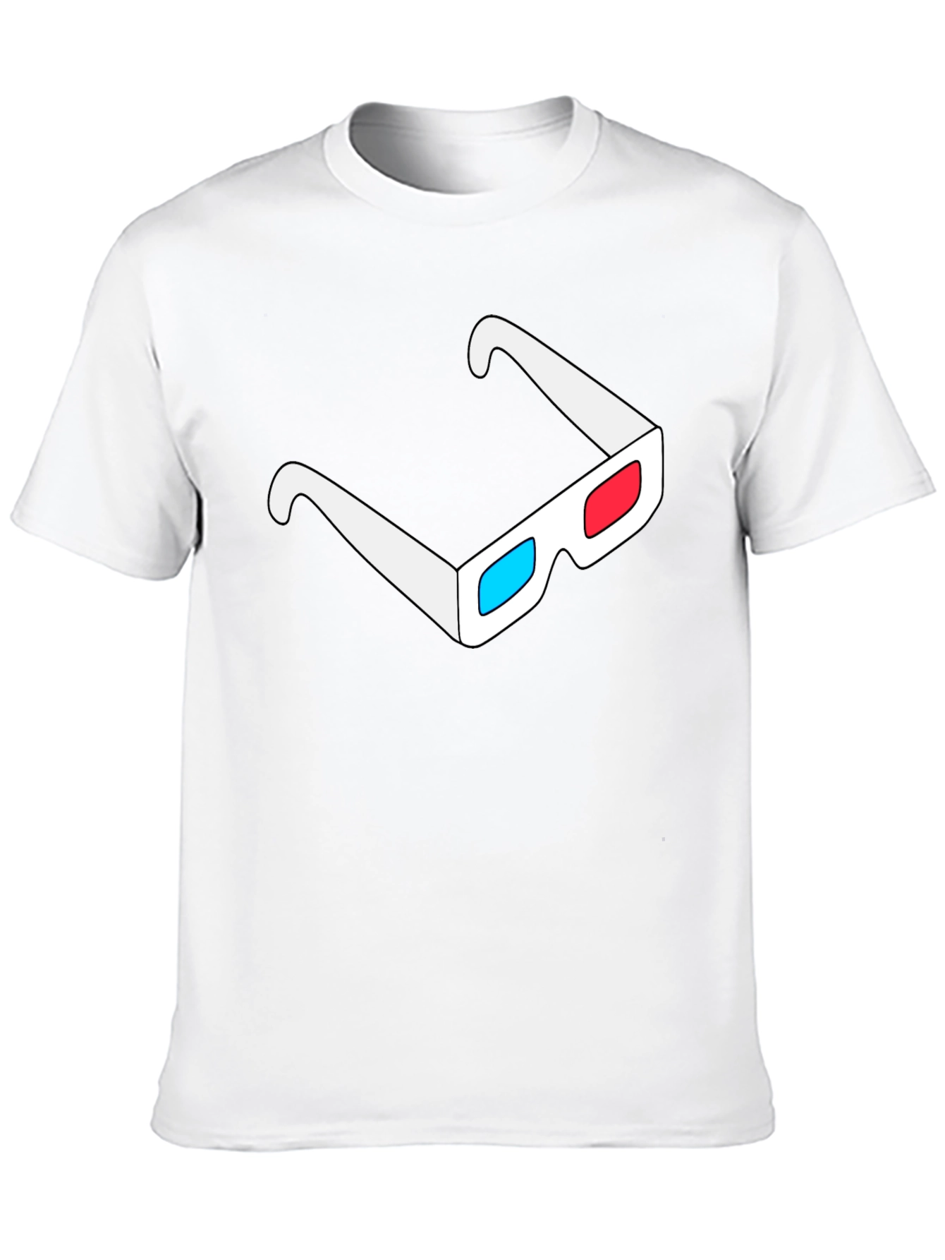 3D Glasses Graphic Black T-Shirt