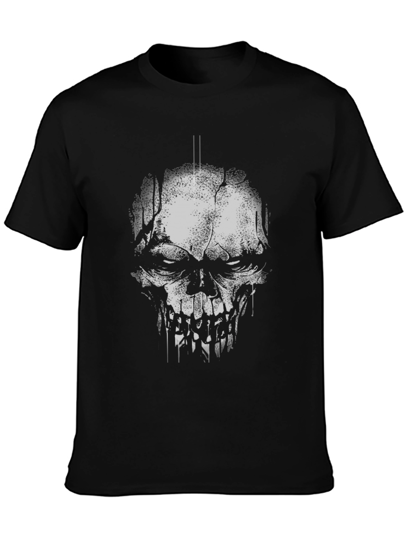 Skull Graphic Print Black T-Shirt