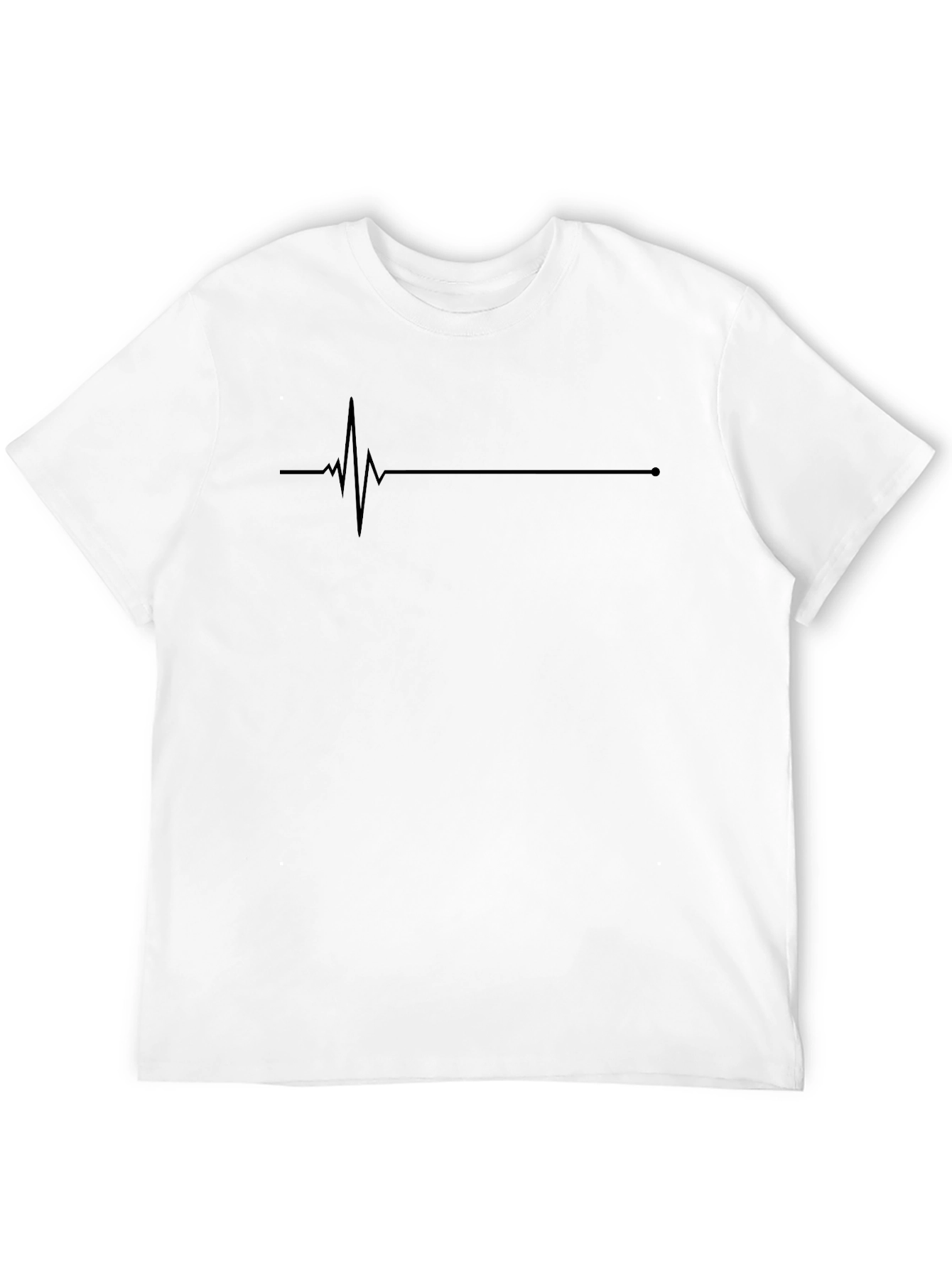 Heartbeat Line Graphic Black T-Shirt