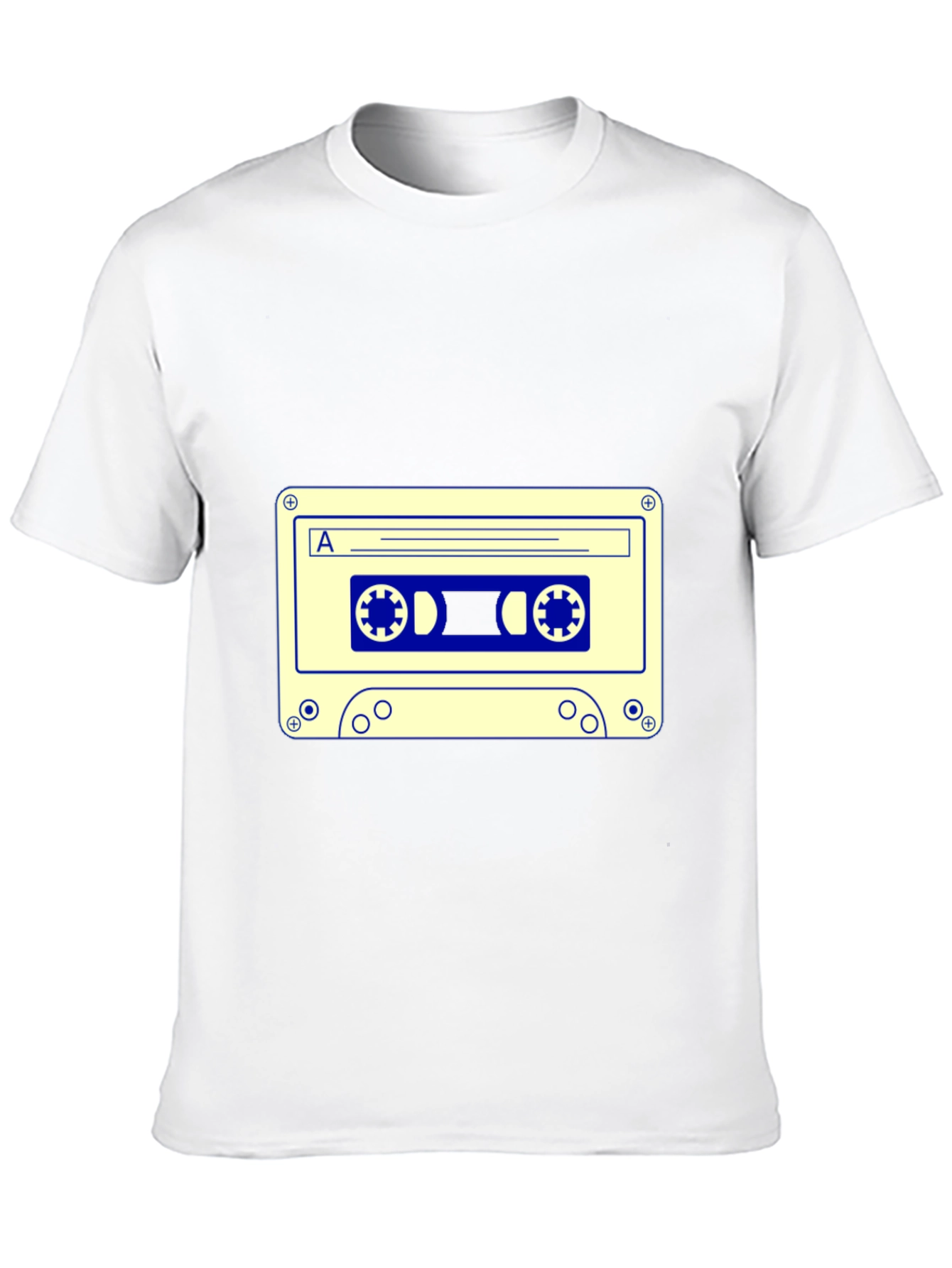 Retro Cassette Tape Graphic Tee - Black Cotton Blend