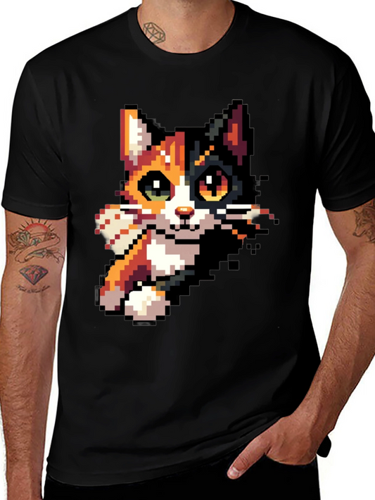 Pixel Cat T-Shirt - Retro Gaming Style