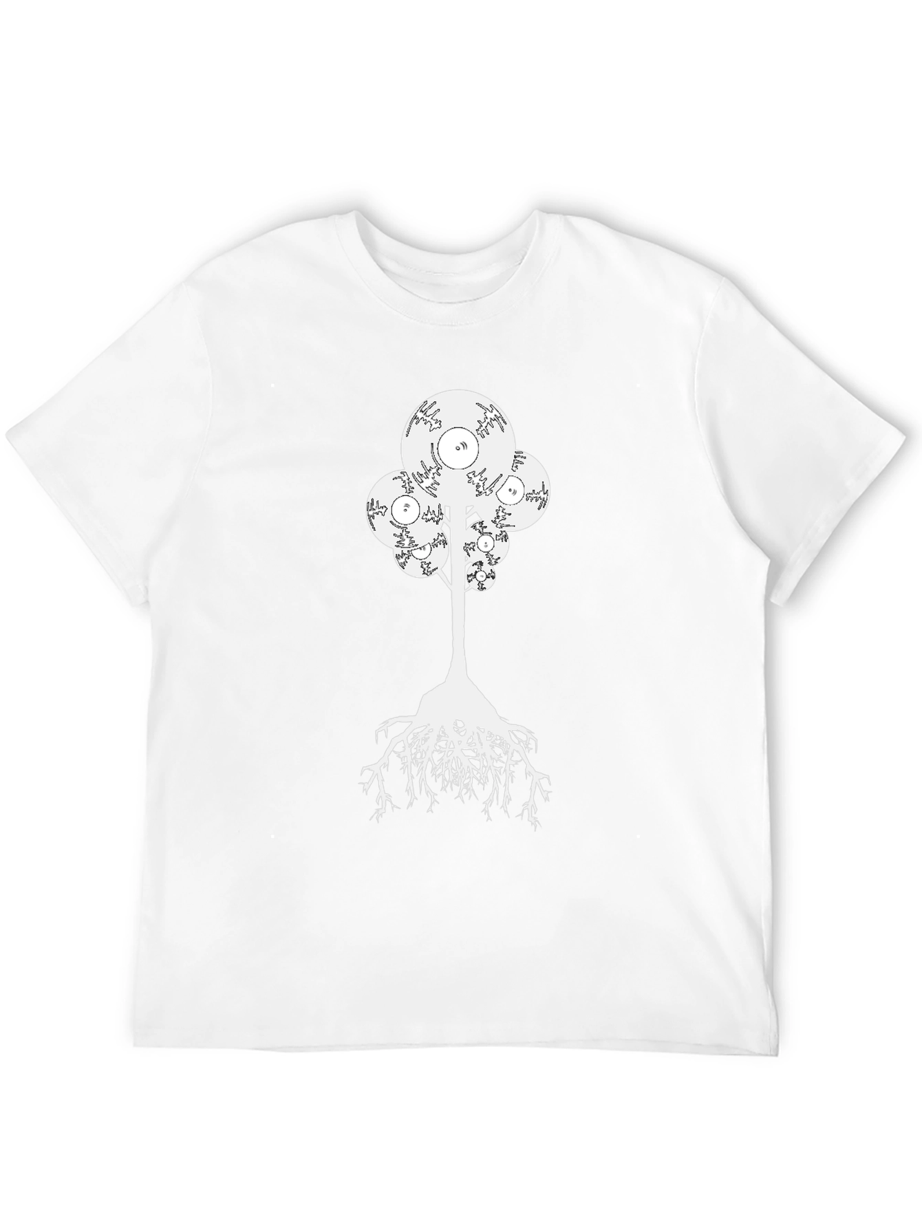 Vinyl Record Tree Graphic Black T-Shirt