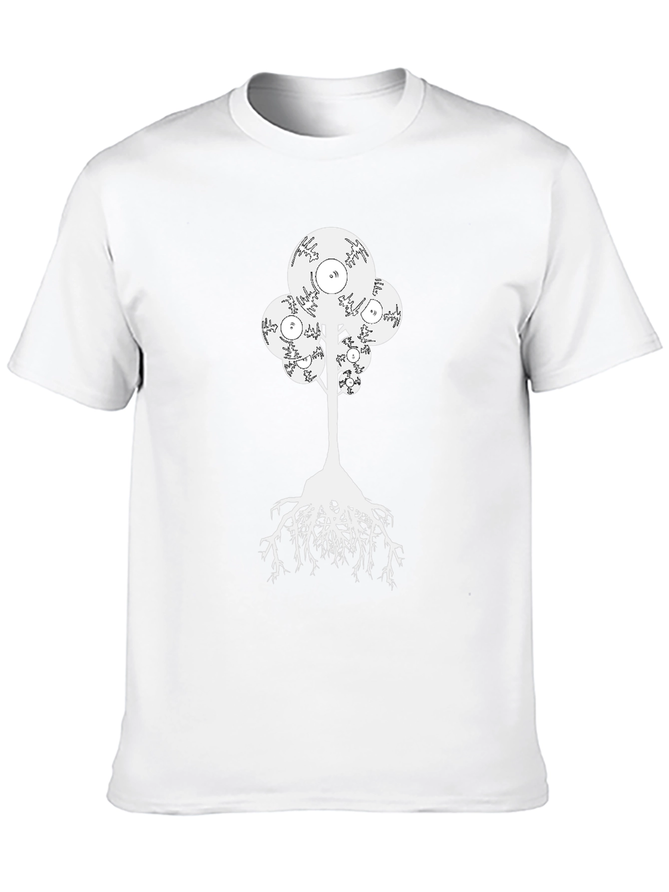 Vinyl Record Tree Graphic Black T-Shirt