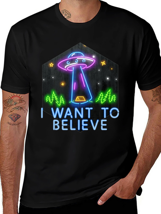 I Want to Believe T-Shirt - UFO Alien Graphic Tee