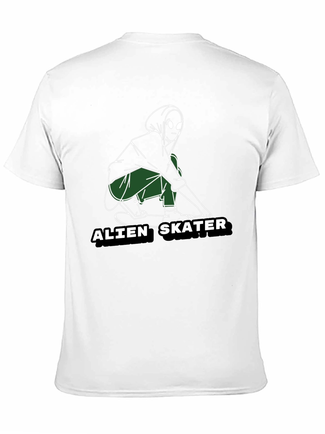 Alien Skater Graphic Tee - Cool Black T-Shirt