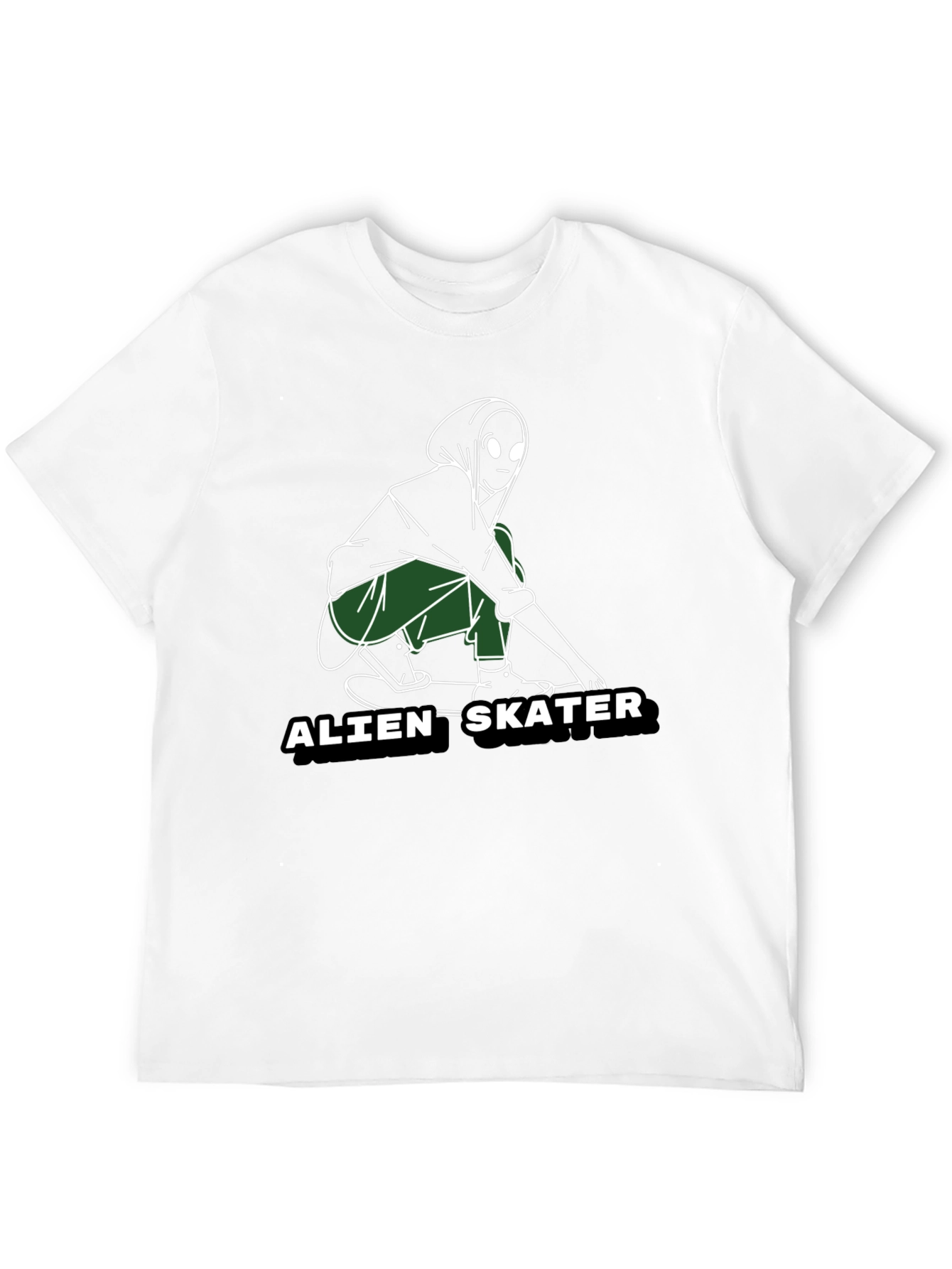 Alien Skater Graphic Tee - Cool Black T-Shirt