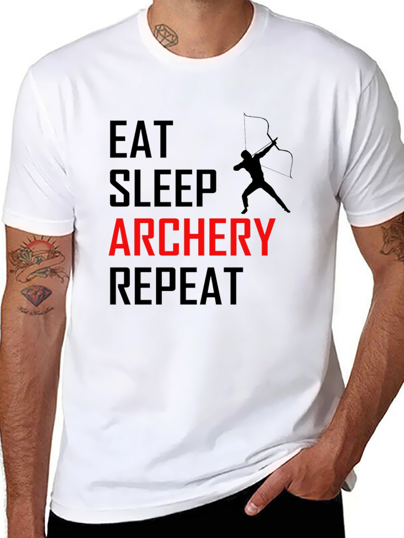 Eat Sleep Archery Repeat Black T-Shirt