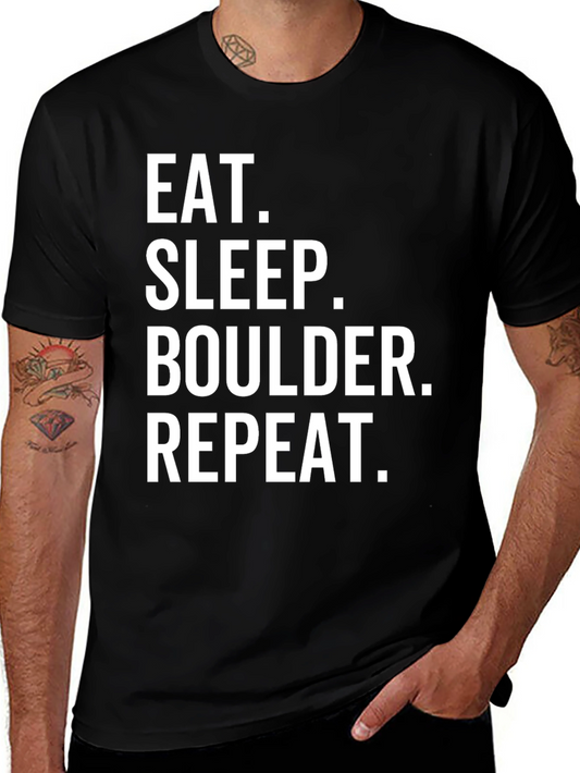 Eat Sleep Boulder Repeat - Mens Graphic Tee