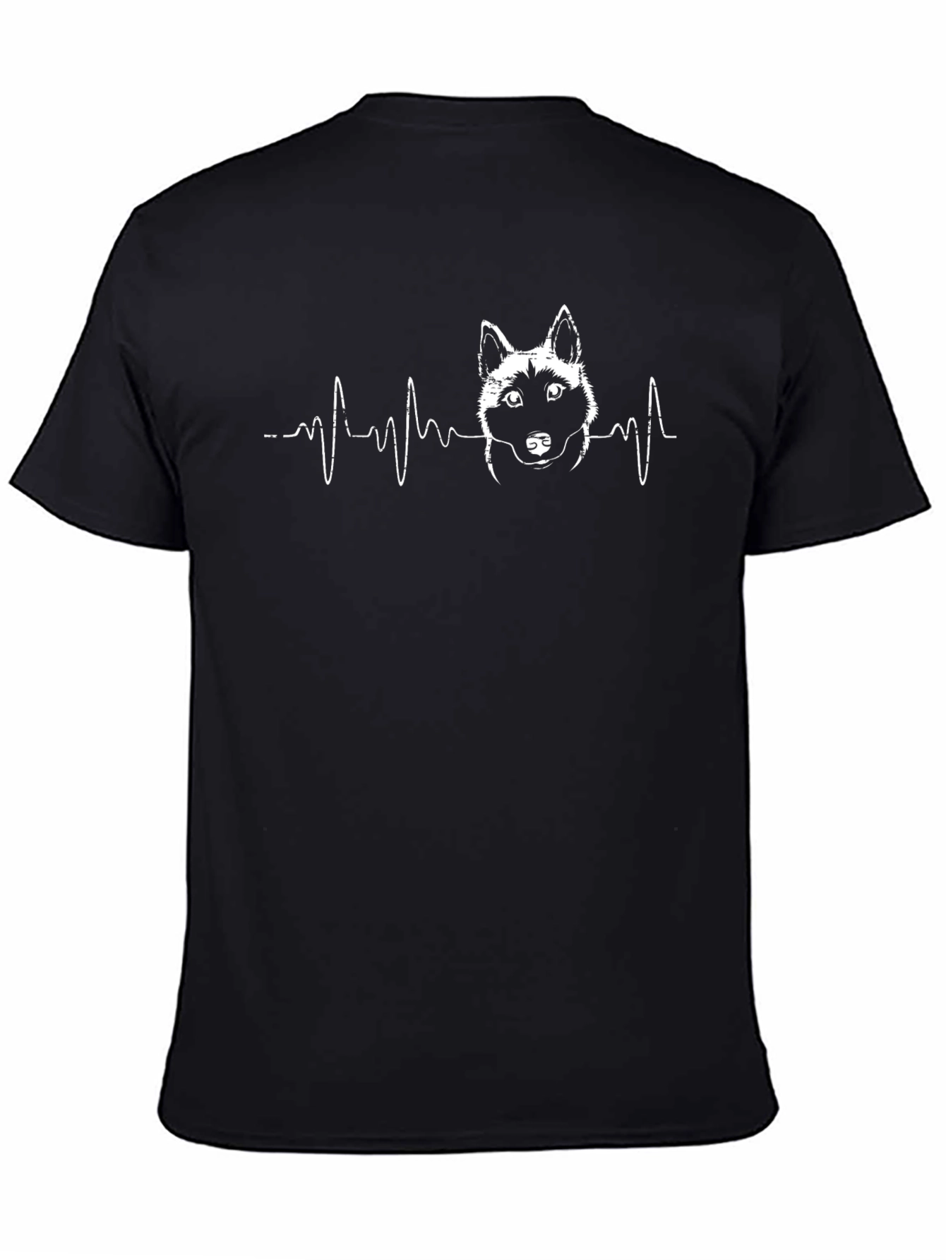 Dog Heartbeat Graphic Tee - Black
