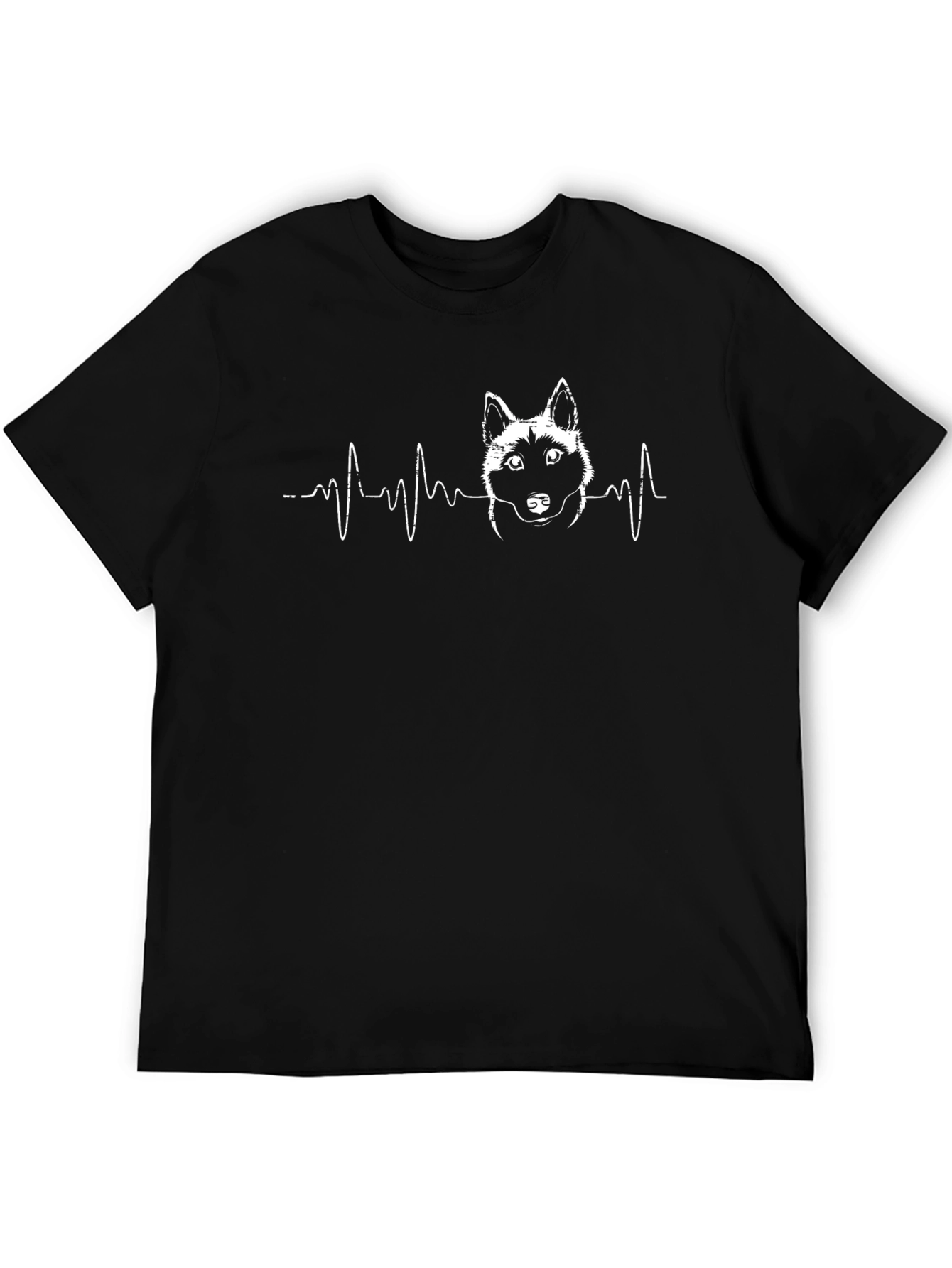 Dog Heartbeat Graphic Tee - Black