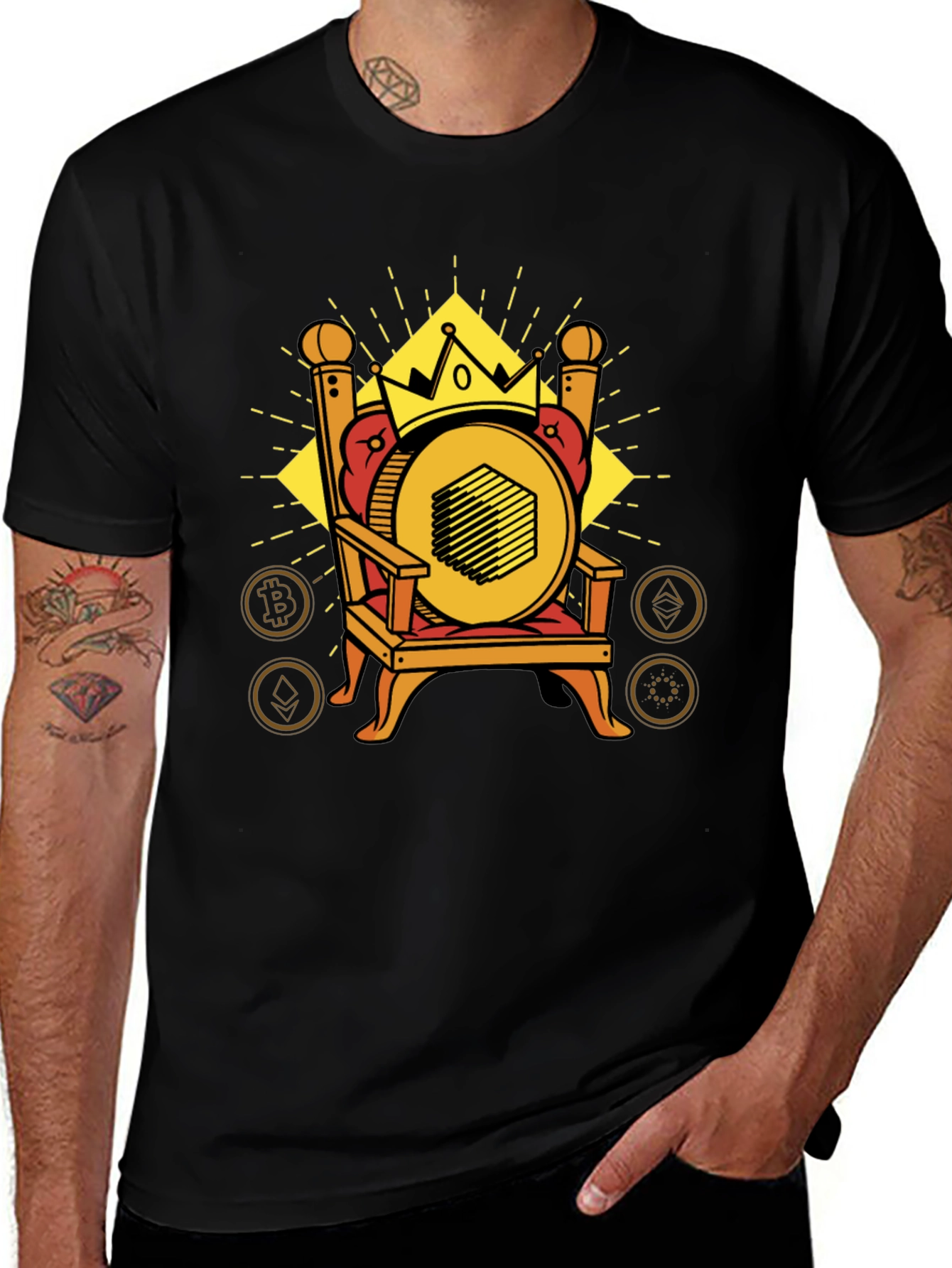 Crypto King T-Shirt - Bitcoin Ethereum & More