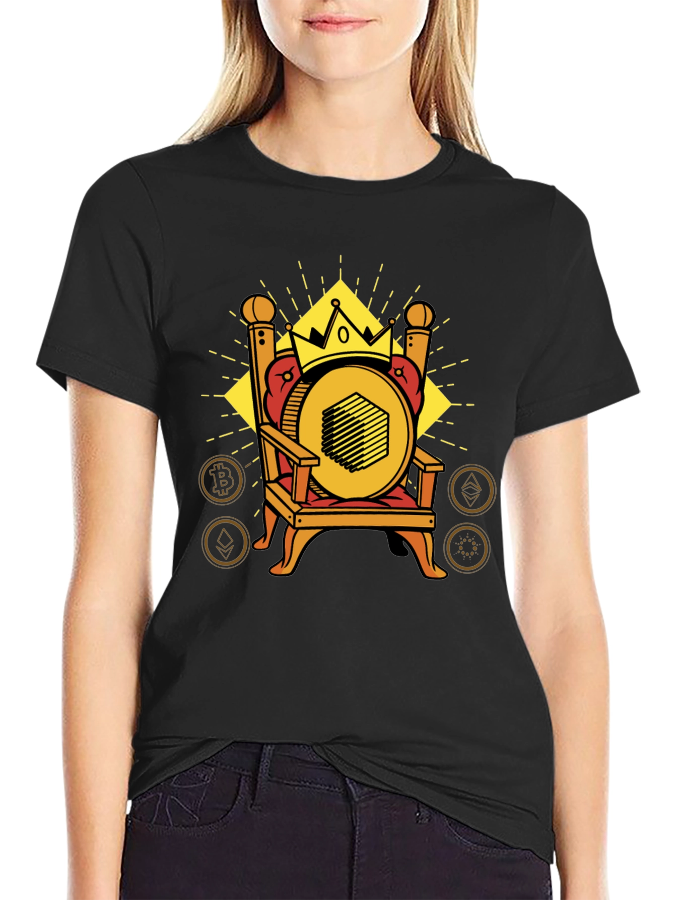 Crypto King T-Shirt - Bitcoin Ethereum & More
