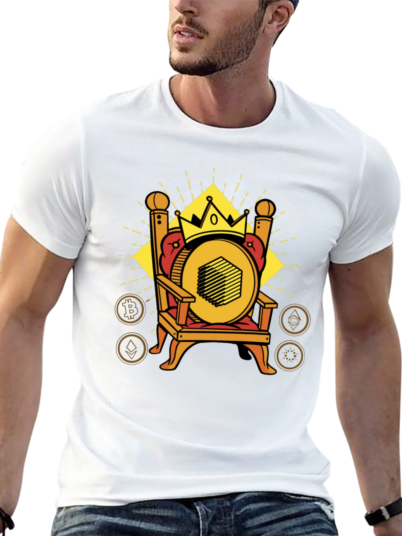 Crypto King T-Shirt - Bitcoin Ethereum & More