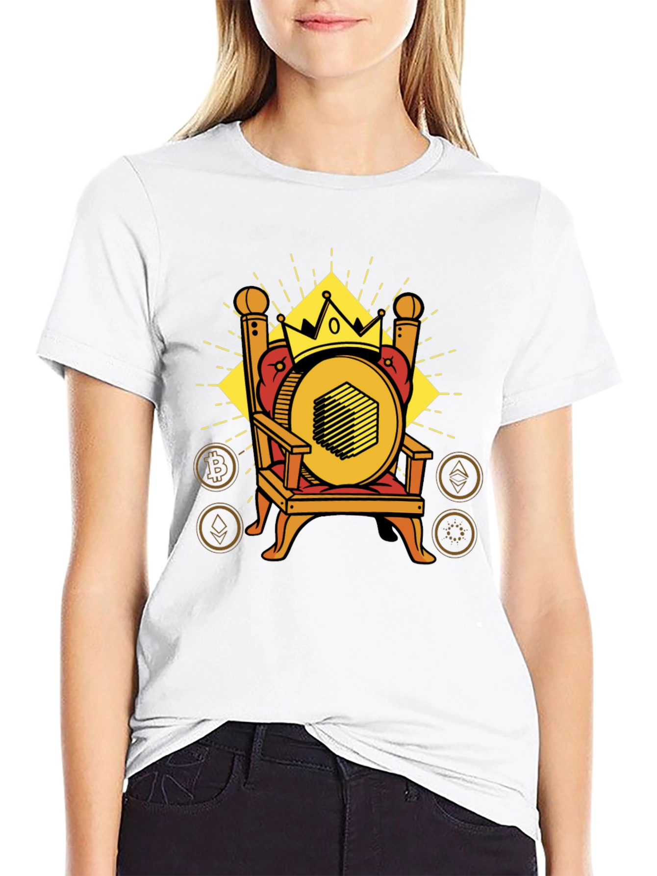Crypto King T-Shirt - Bitcoin Ethereum & More