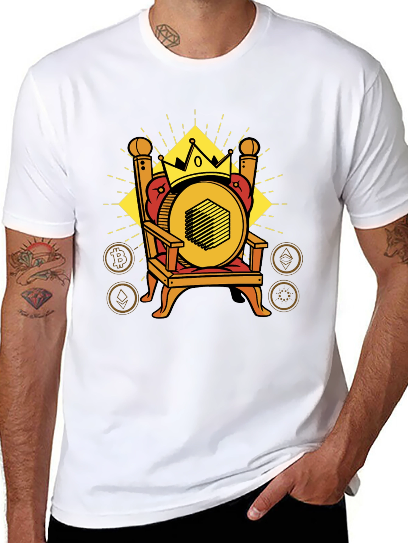 Crypto King T-Shirt - Bitcoin Ethereum & More