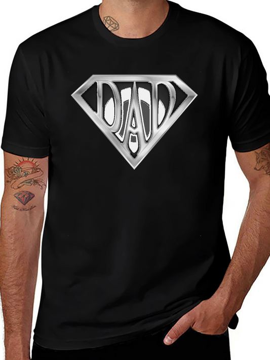 Dad Superhero T-Shirt - Silver Diamond Design
