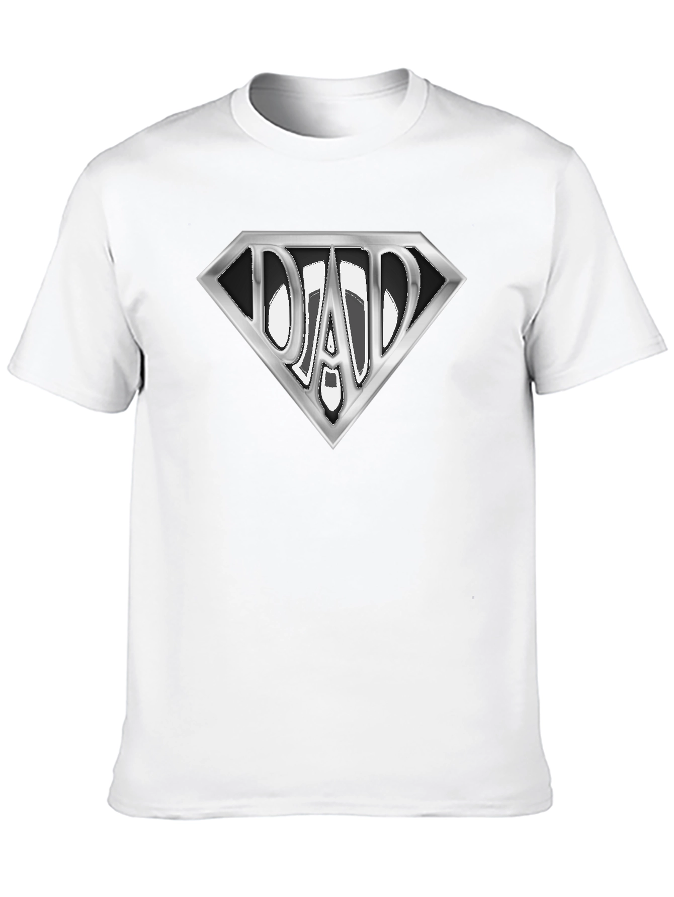 Dad Superhero T-Shirt - Silver Diamond Design