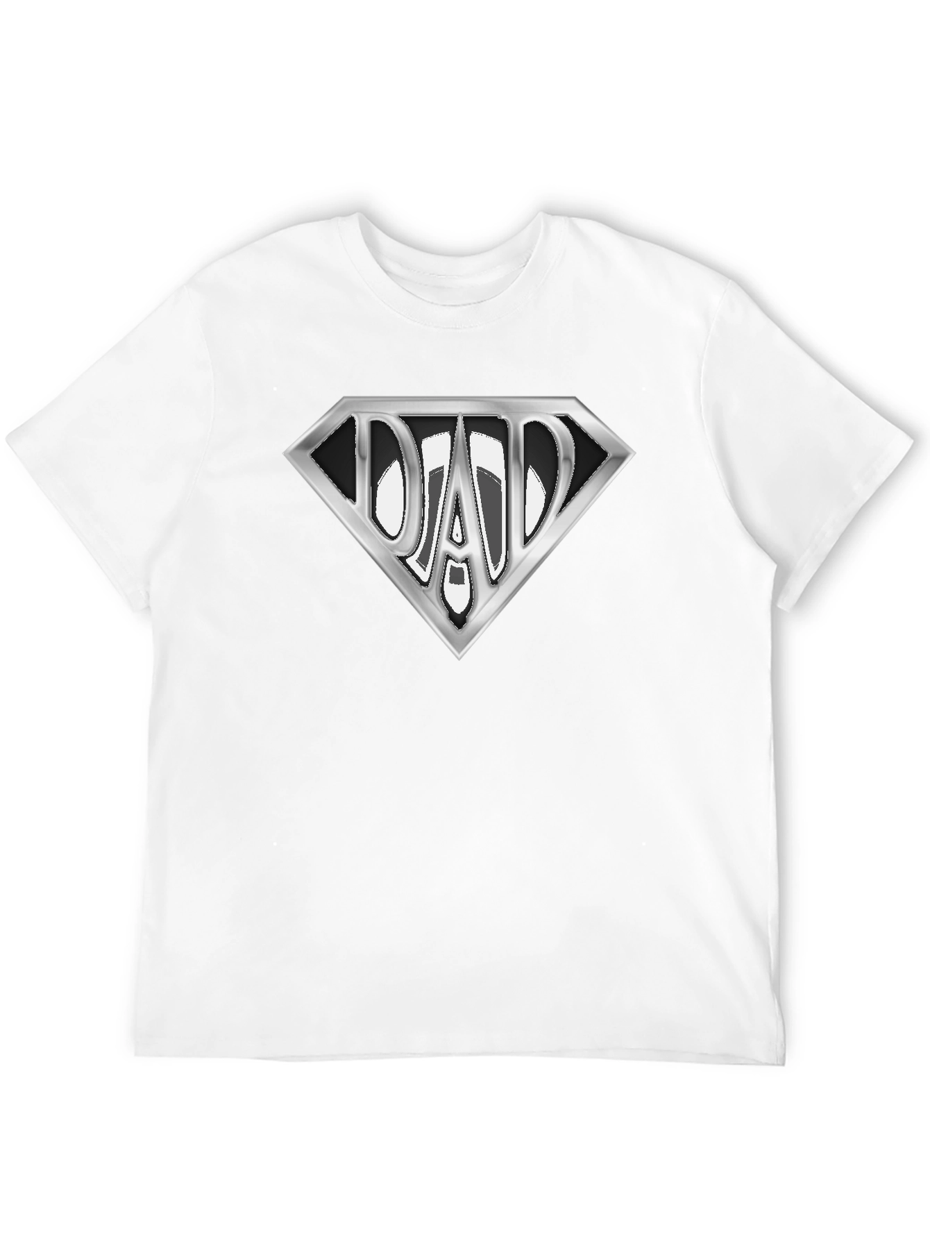 Dad Superhero T-Shirt - Silver Diamond Design