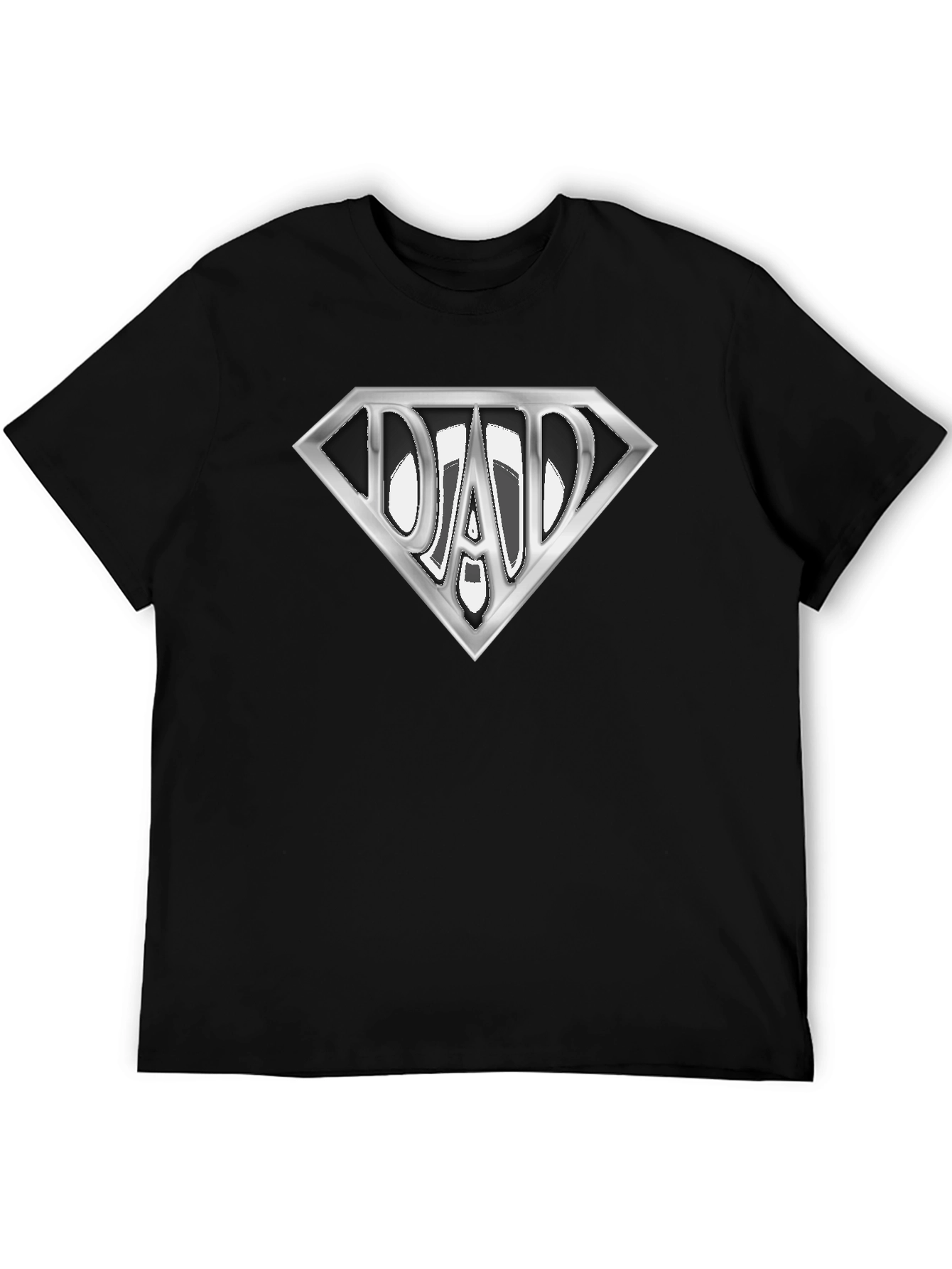 Dad Superhero T-Shirt - Silver Diamond Design