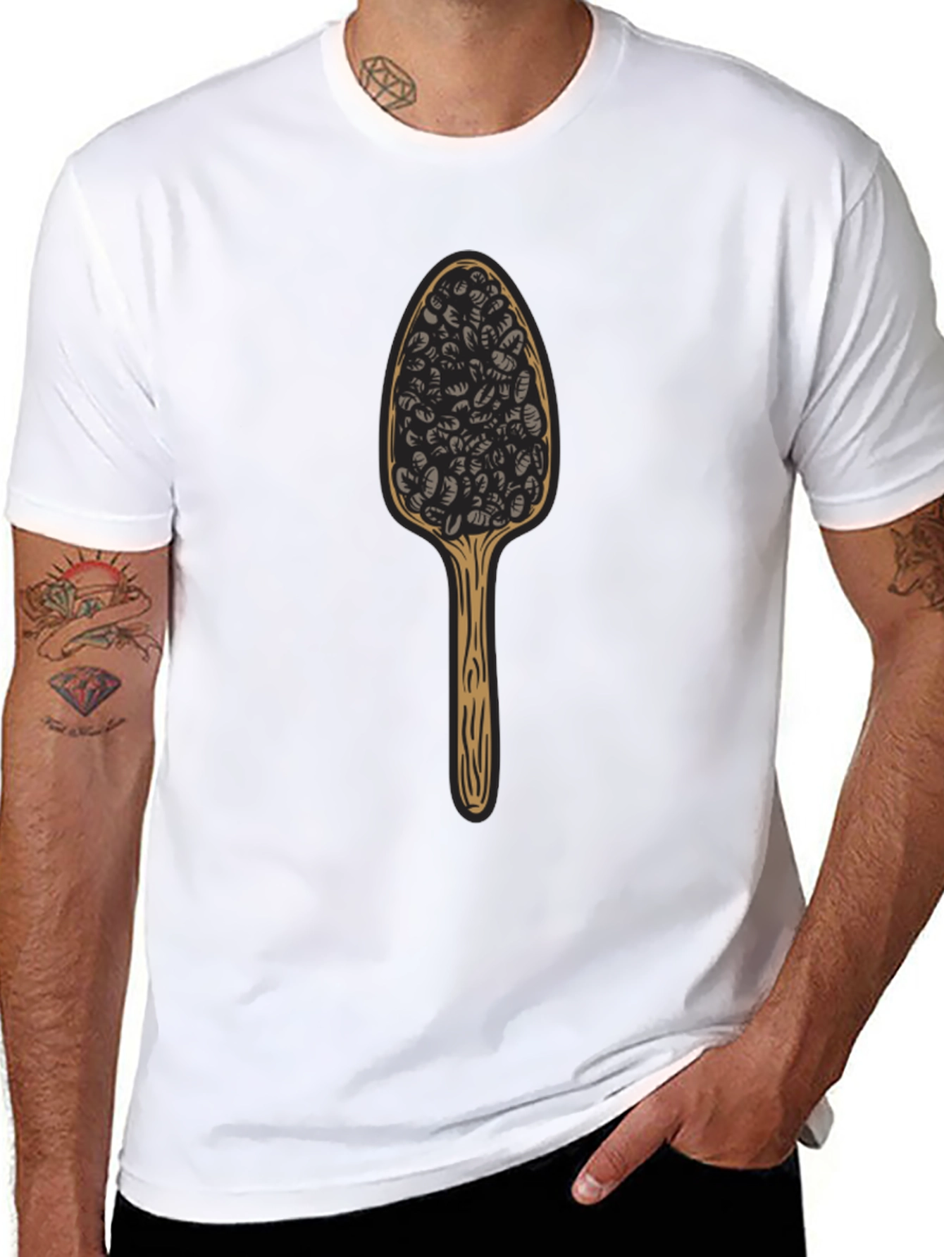 Novelty Spoon Black T-Shirt