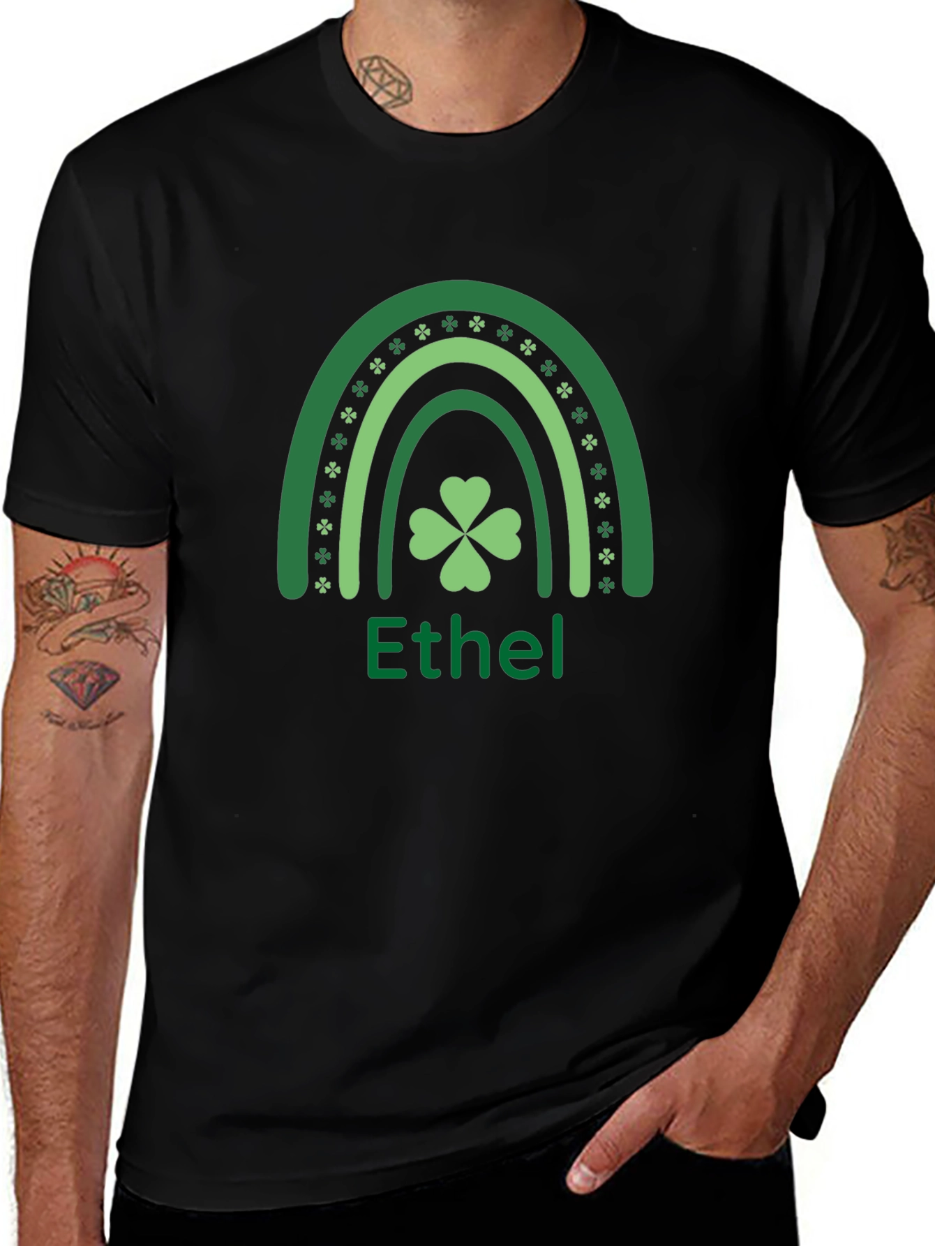 Ethel St. Patricks Day Shamrock Rainbow T-Shirt
