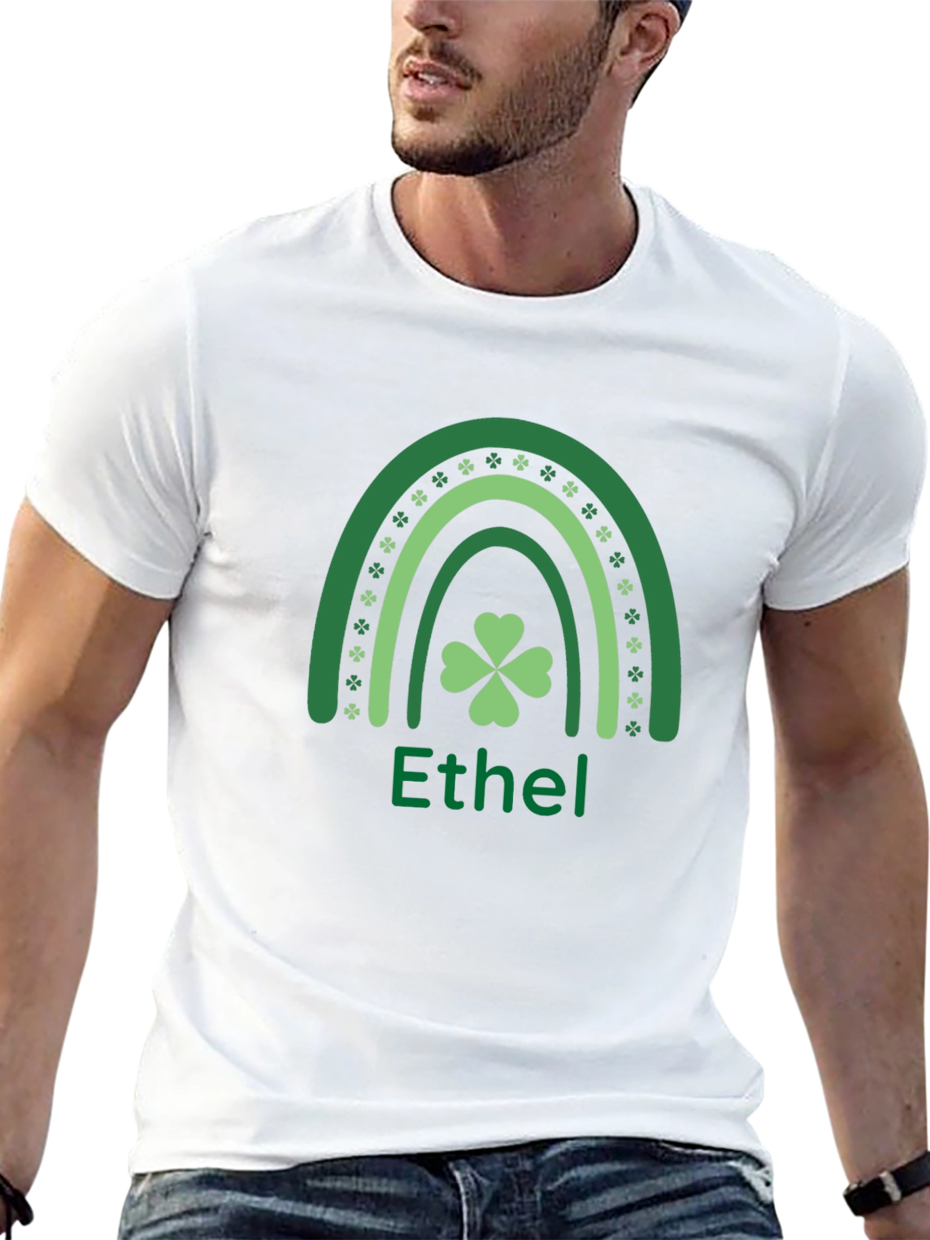 Ethel St. Patricks Day Shamrock Rainbow T-Shirt