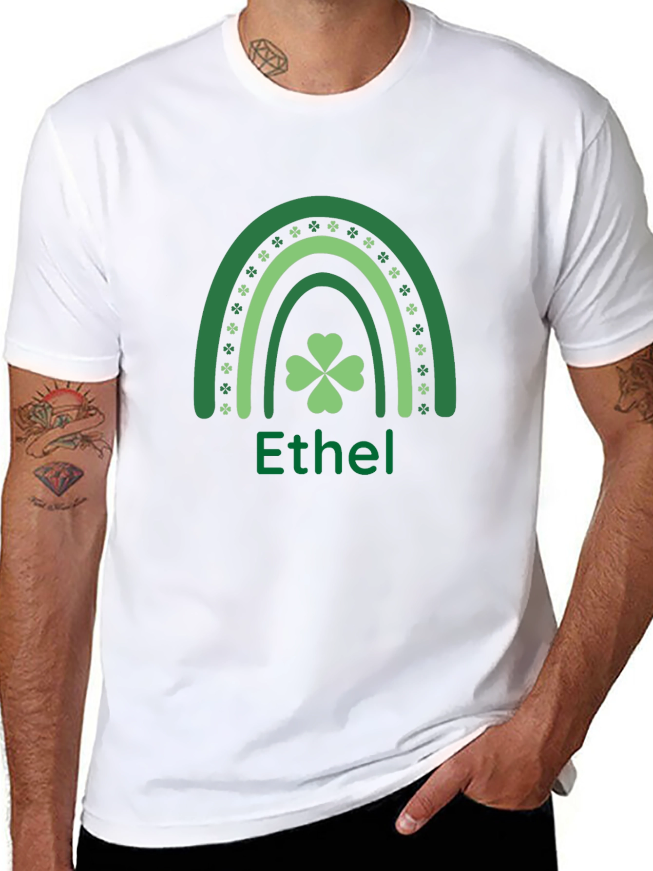 Ethel St. Patricks Day Shamrock Rainbow T-Shirt