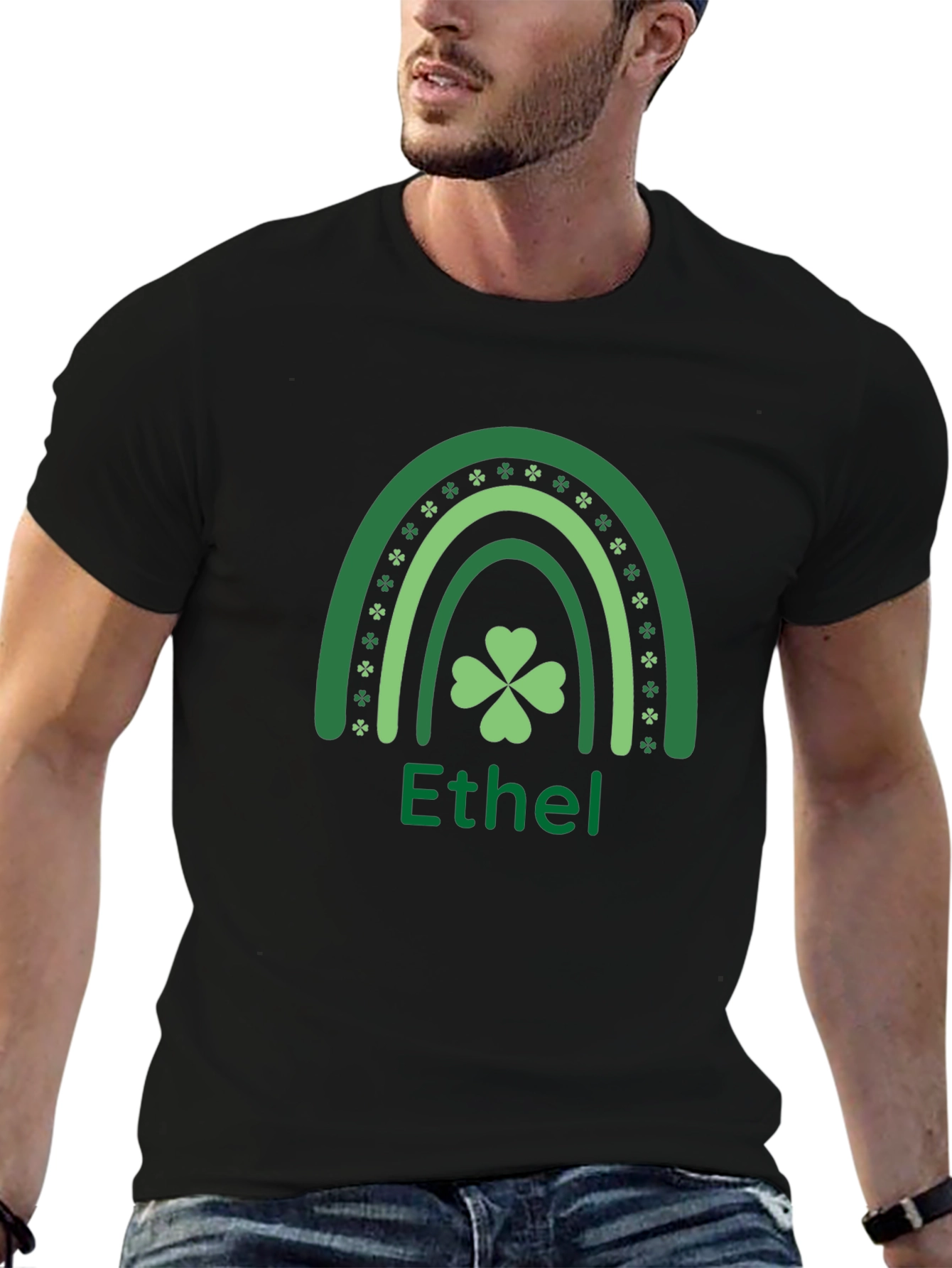 Ethel St. Patricks Day Shamrock Rainbow T-Shirt