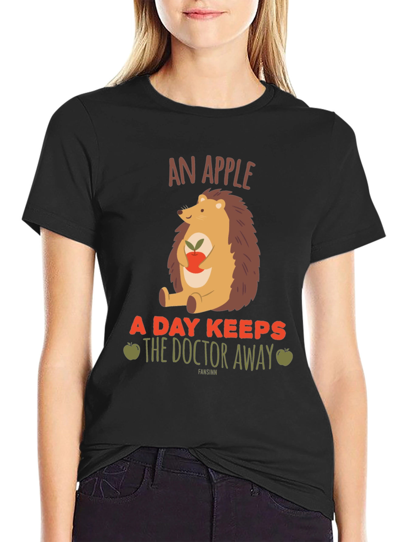 An Apple a Day T-Shirt: Hedgehog Graphic Tee