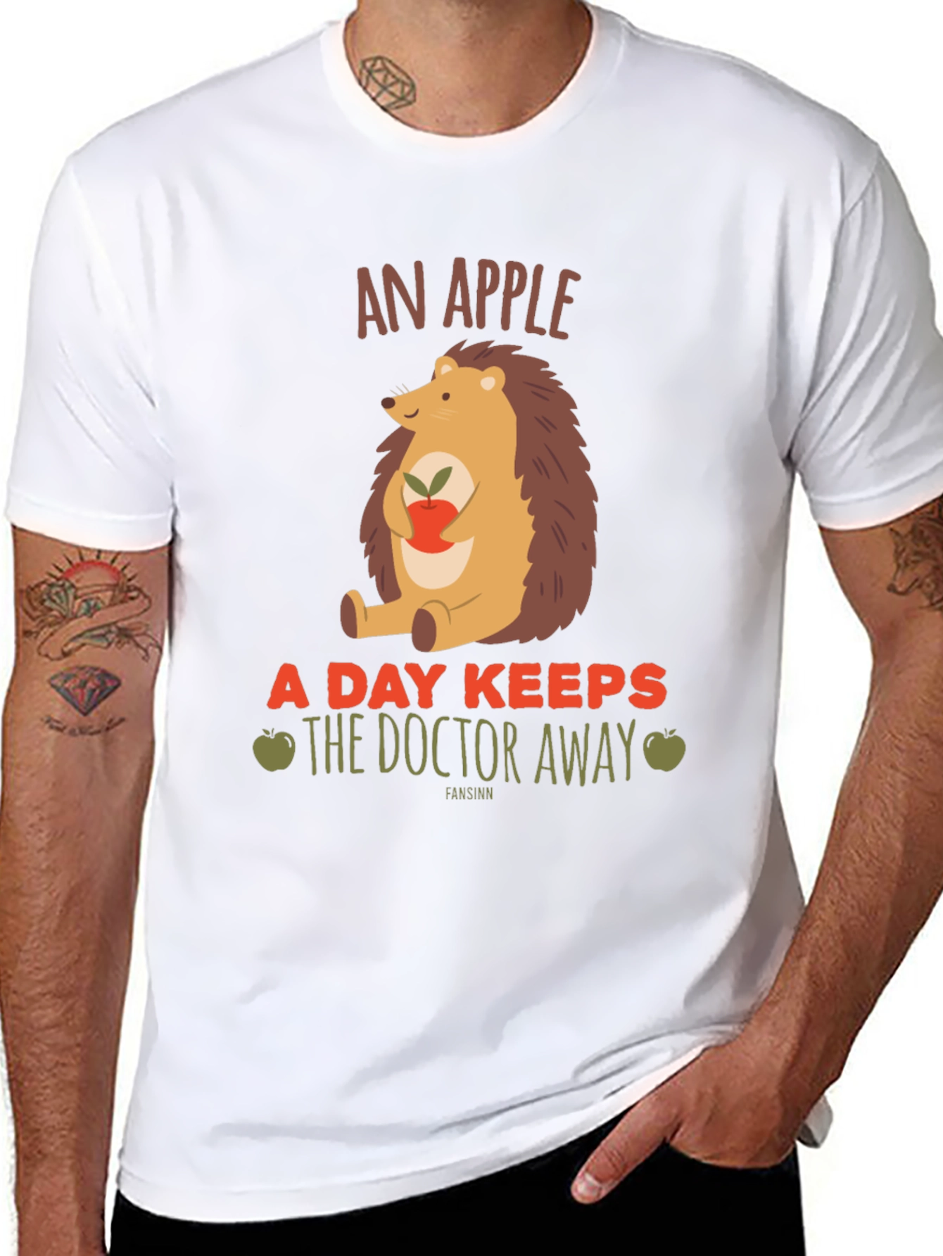 An Apple a Day T-Shirt: Hedgehog Graphic Tee