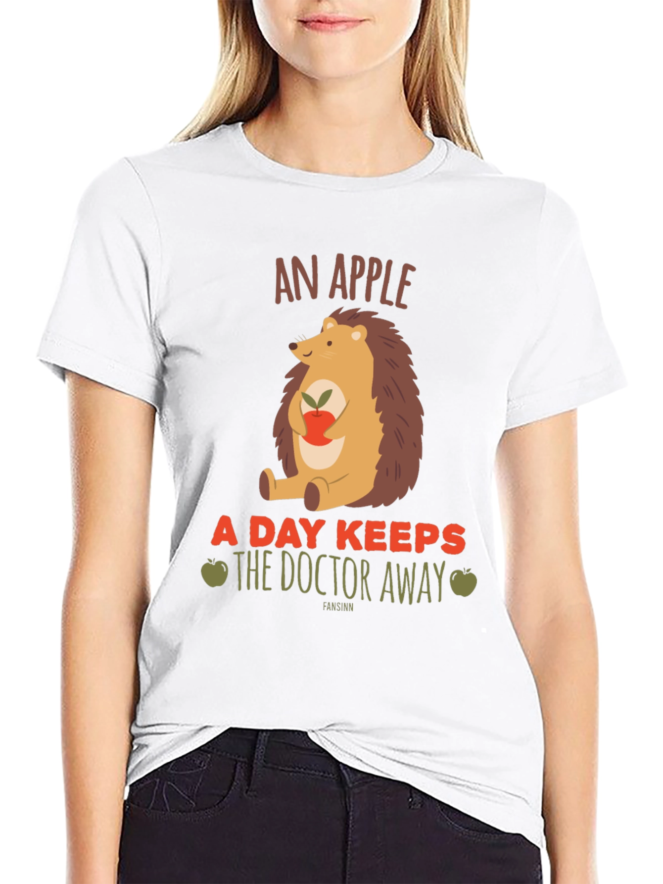 An Apple a Day T-Shirt: Hedgehog Graphic Tee