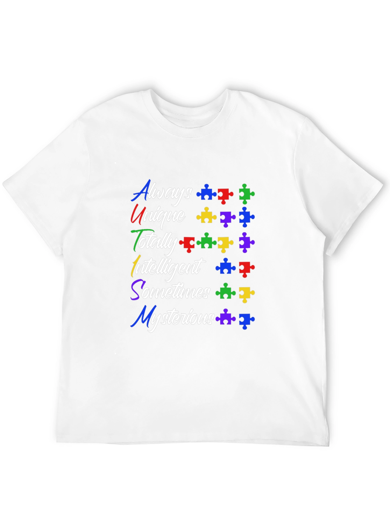 Autism Awareness T-Shirt: Always Unique Puzzle Piece Design
