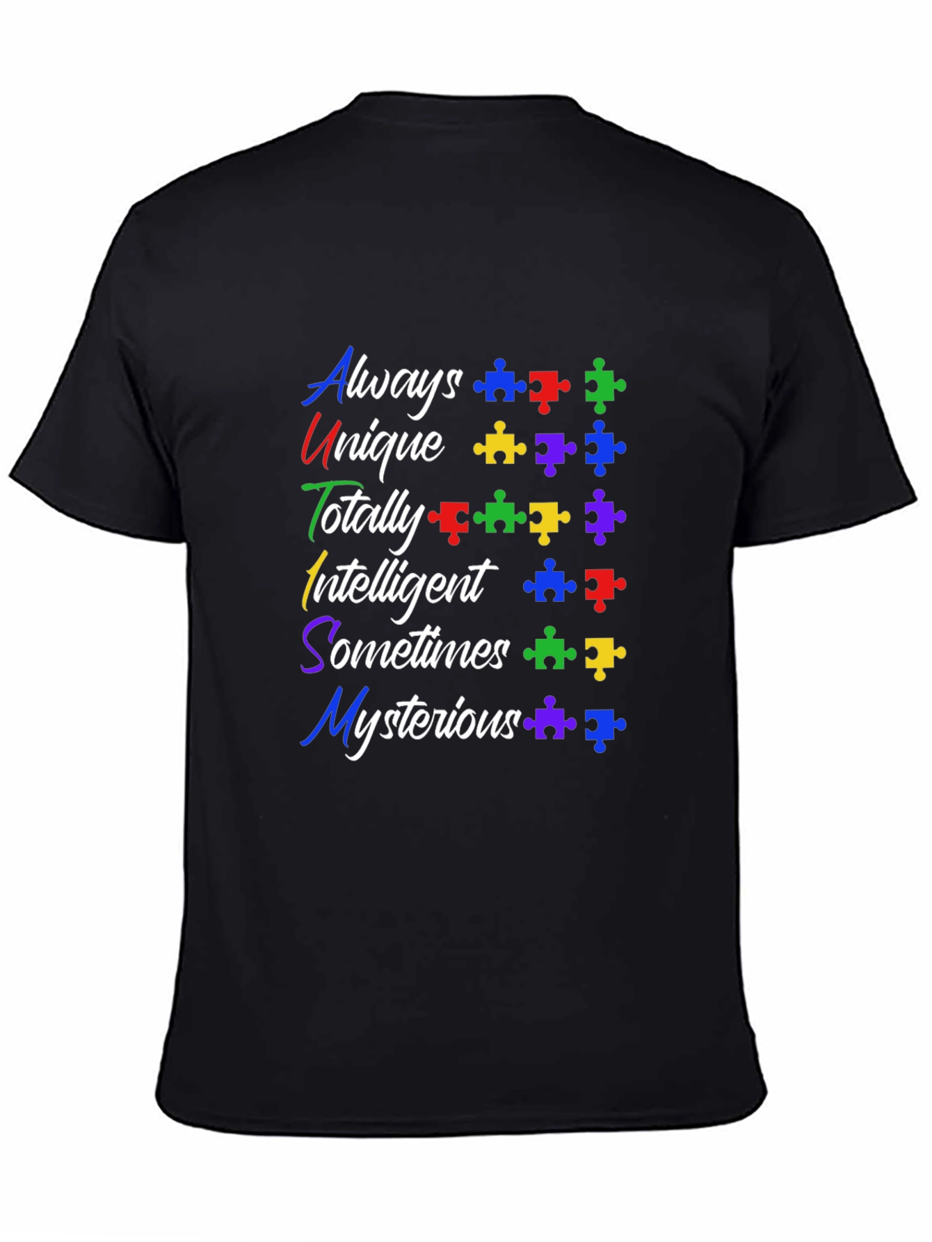 Autism Awareness T-Shirt: Always Unique Puzzle Piece Design