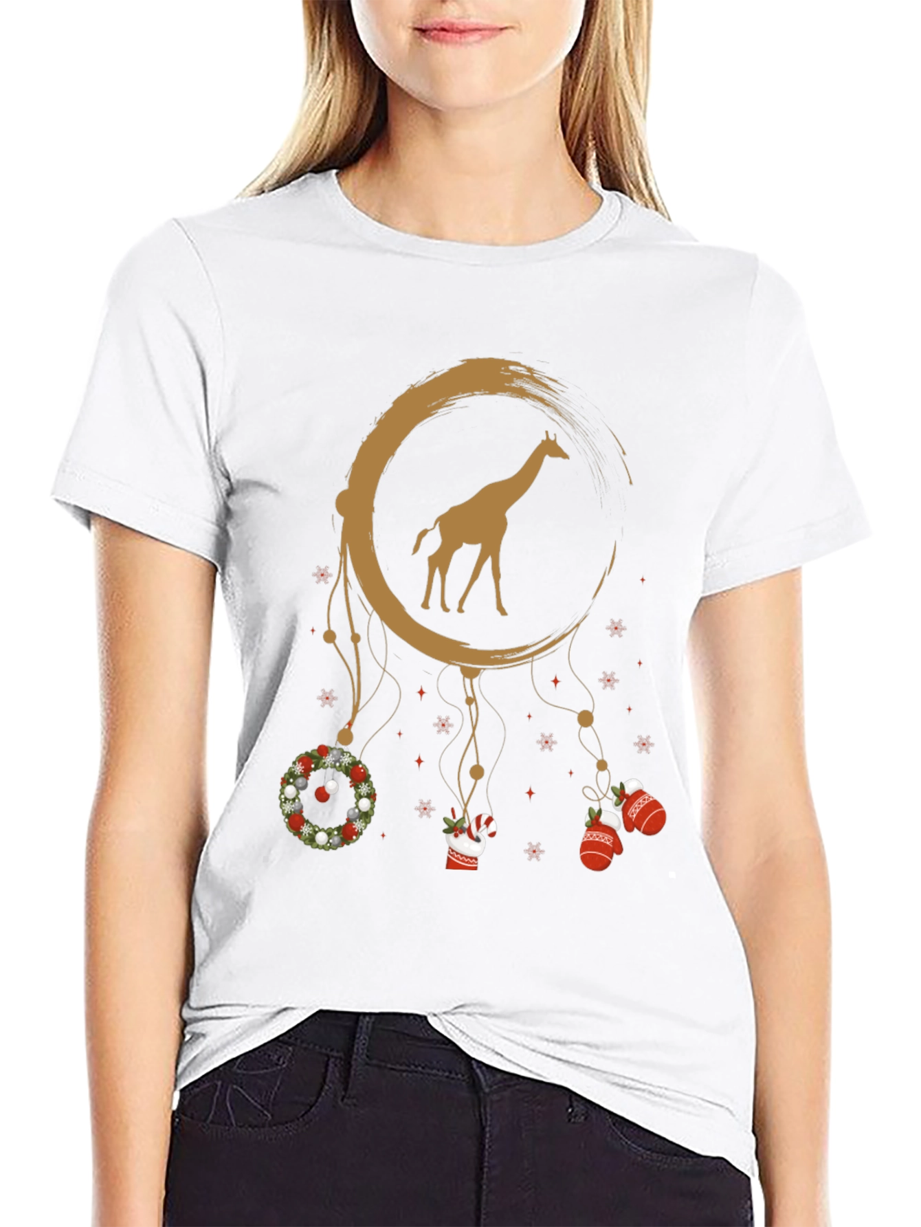 Giraffe Dreamcatcher Christmas T-Shirt