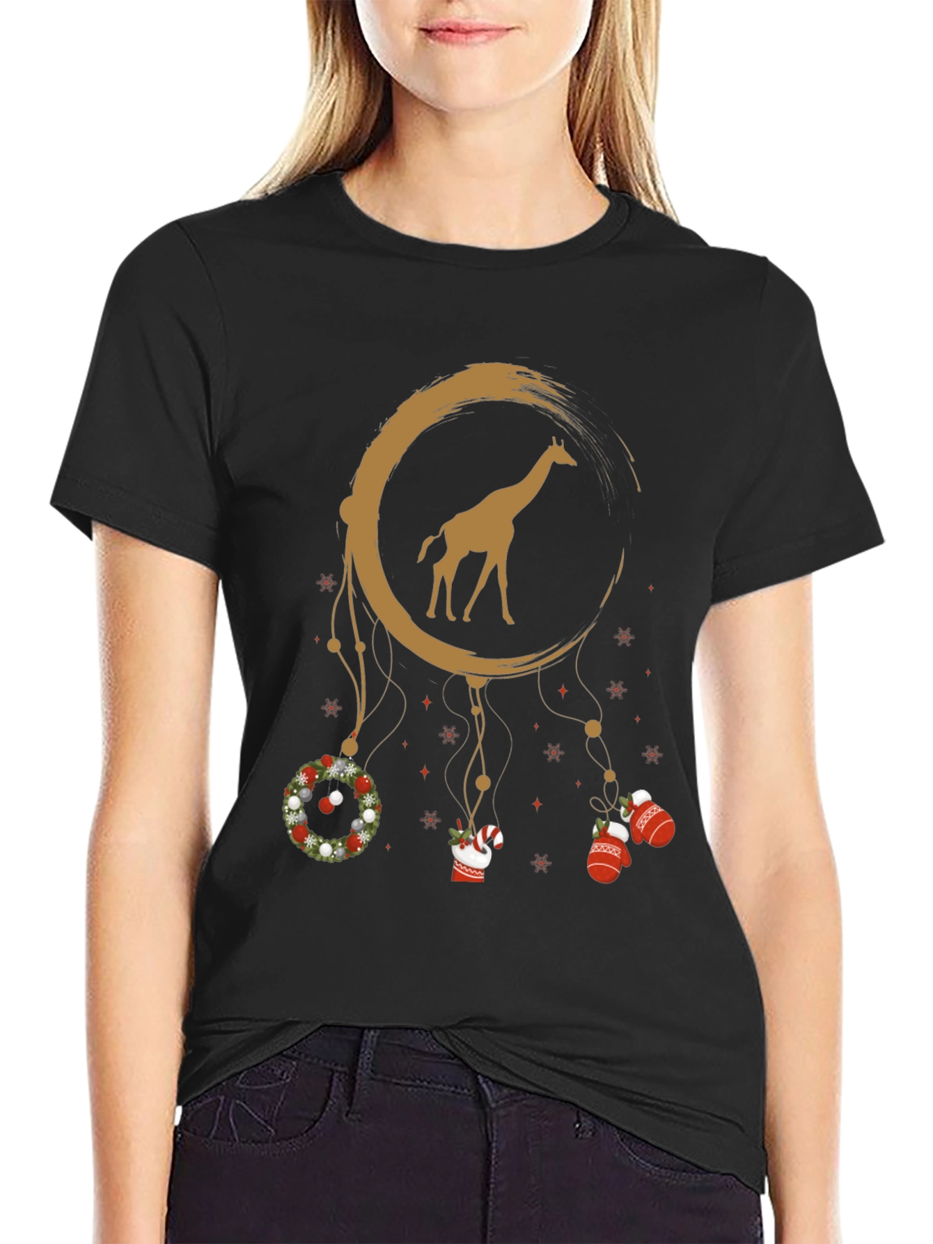 Giraffe Dreamcatcher Christmas T-Shirt