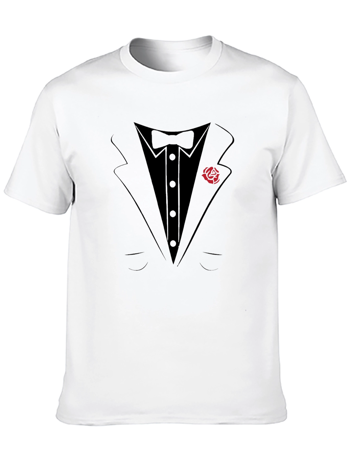 Tuxedo T-Shirt with Rose Lapel - Formal Fun!