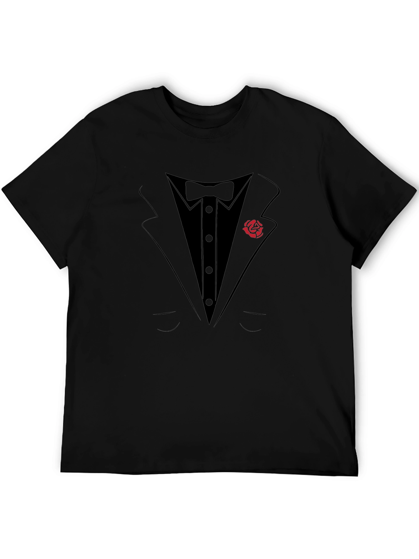Tuxedo T-Shirt with Rose Lapel - Formal Fun!