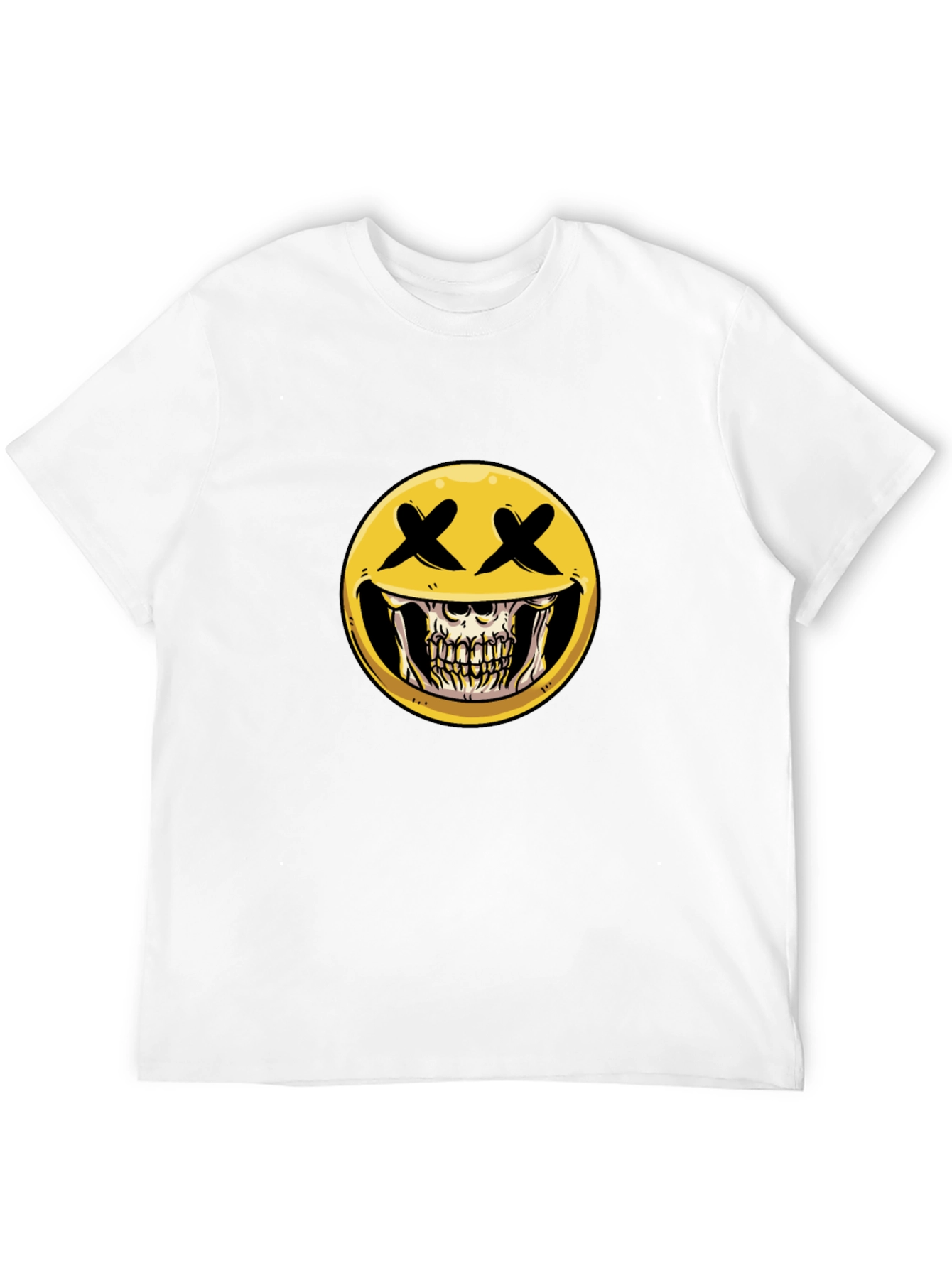 Skull Emoji Graphic Print T-Shirt