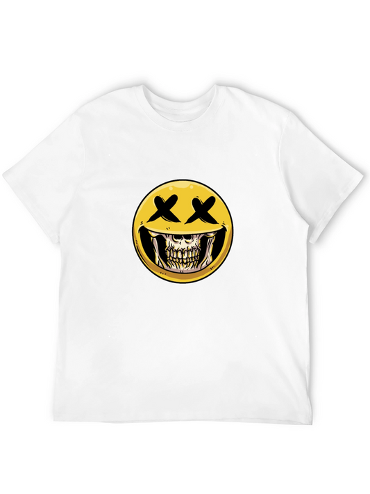 Skull Emoji Graphic Print T-Shirt