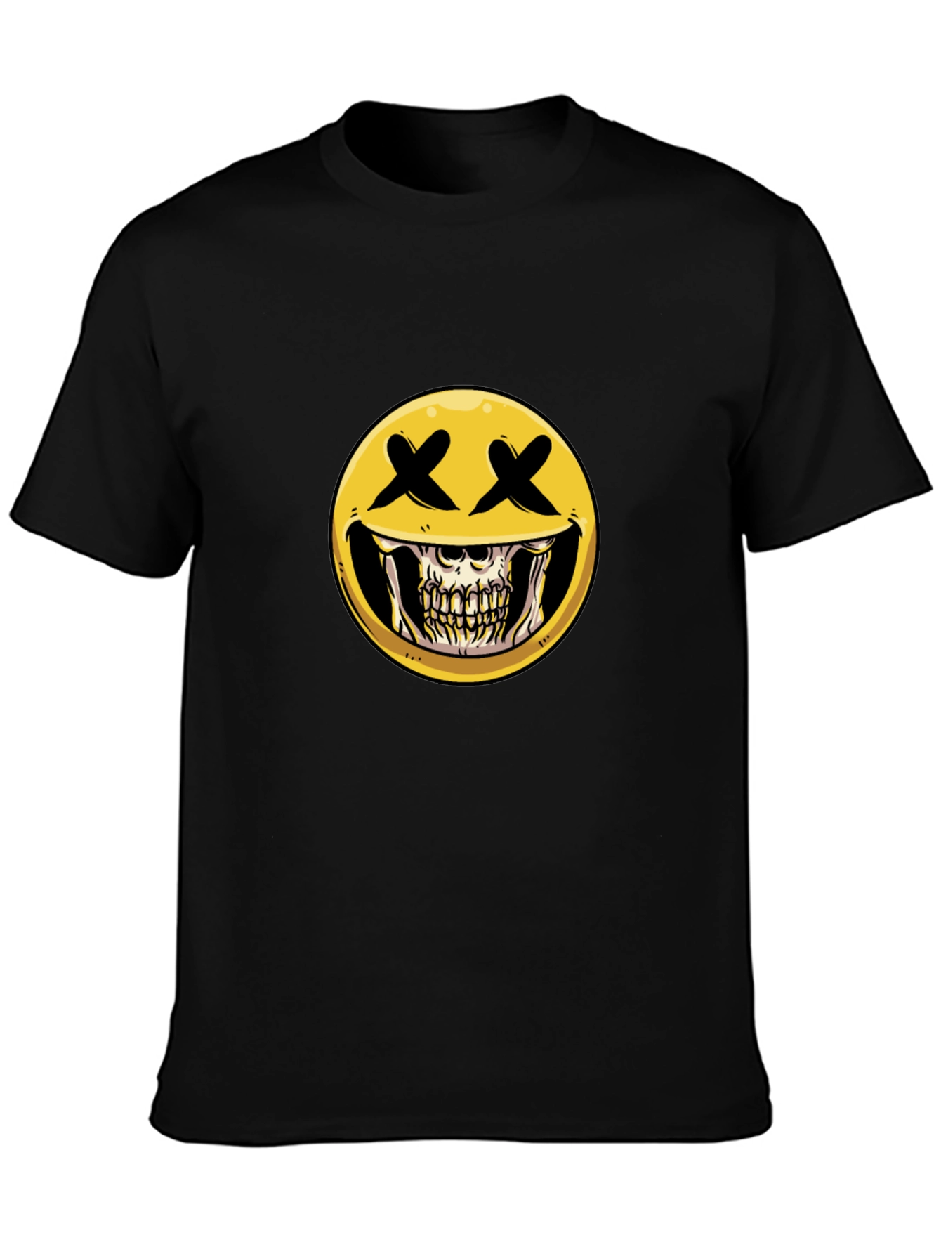 Skull Emoji Graphic Print T-Shirt
