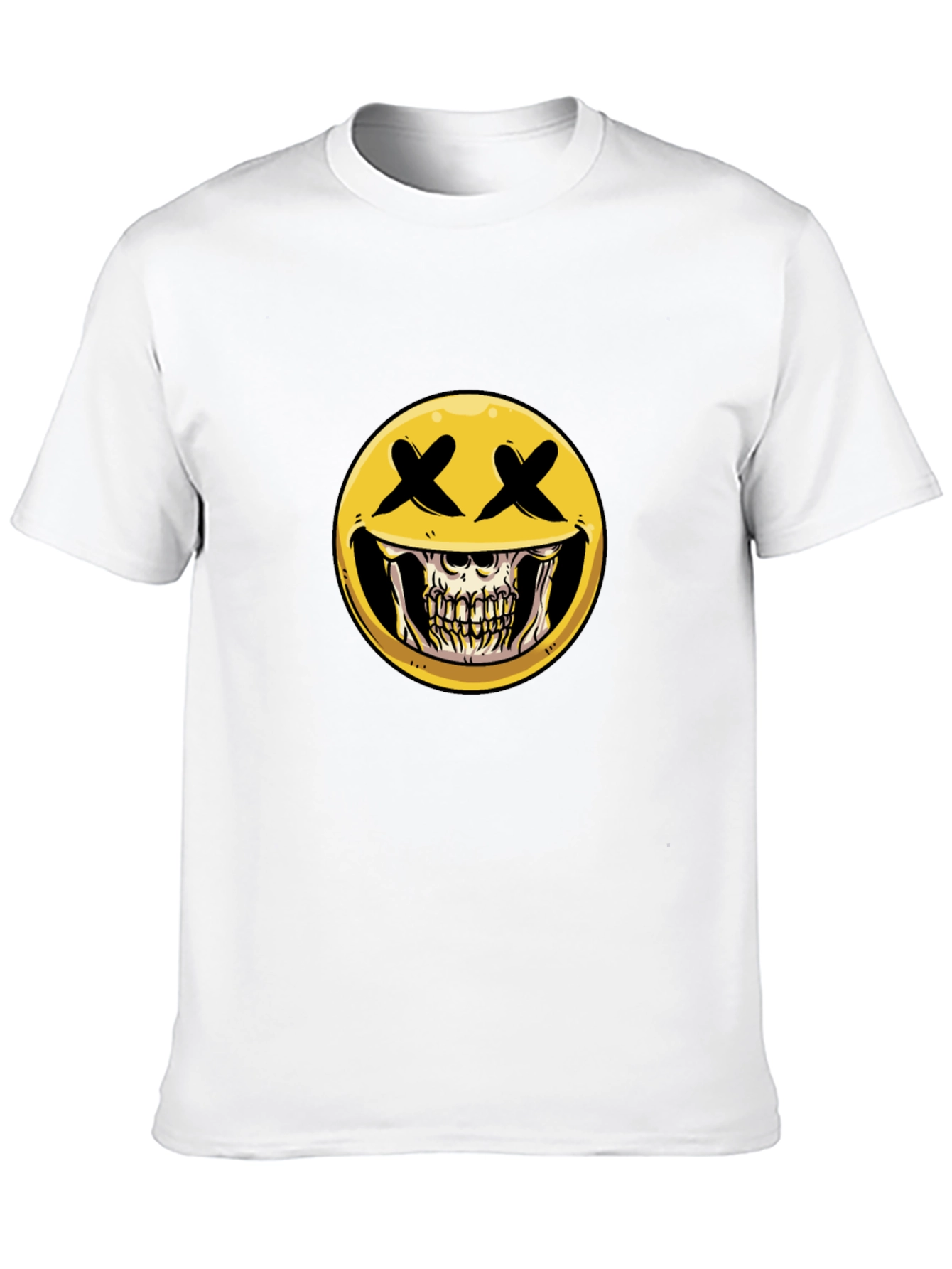 Skull Emoji Graphic Print T-Shirt