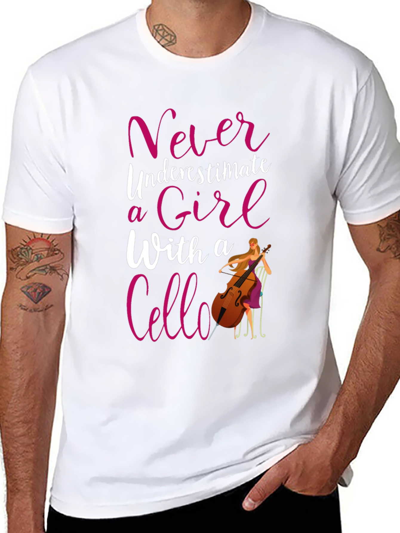 Never Underestimate a Girl Cello T-Shirt