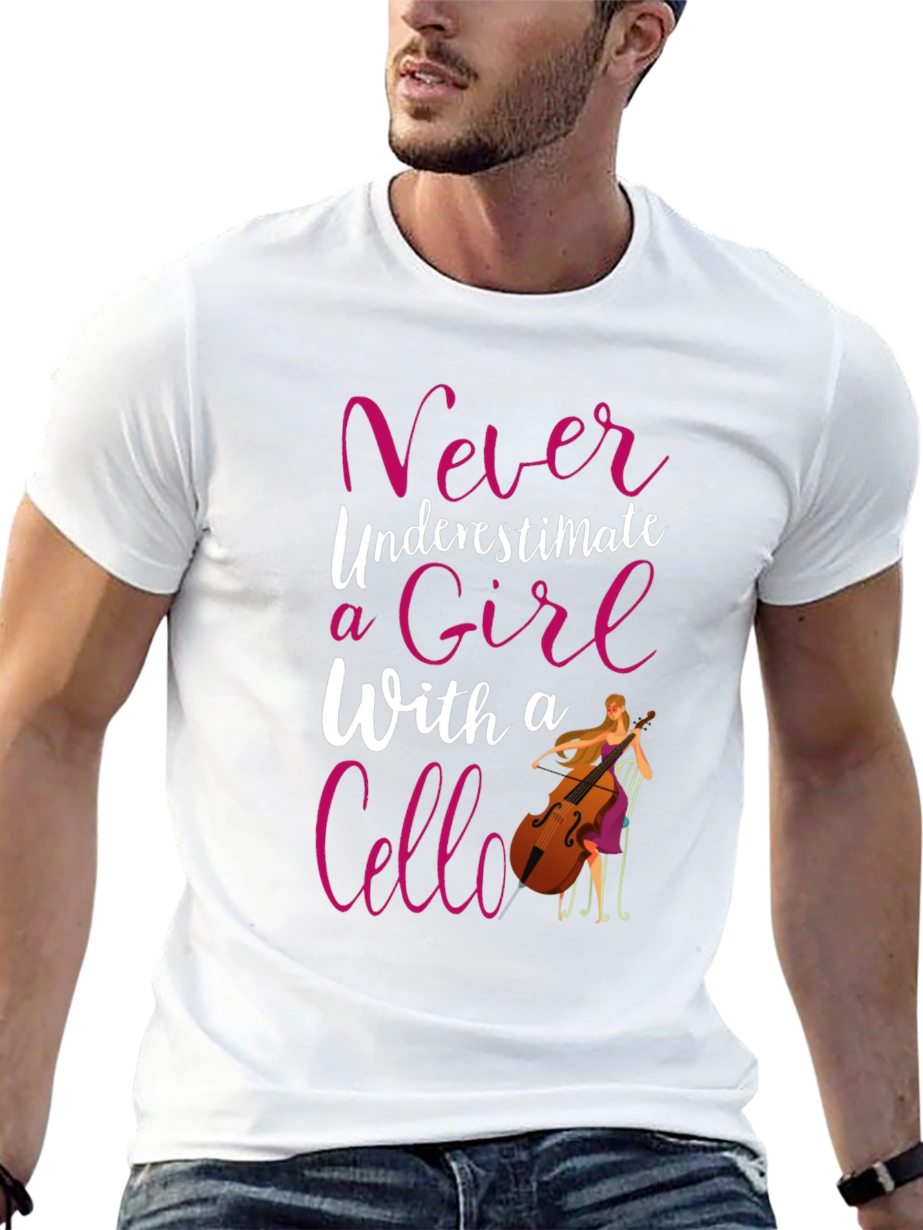 Never Underestimate a Girl Cello T-Shirt