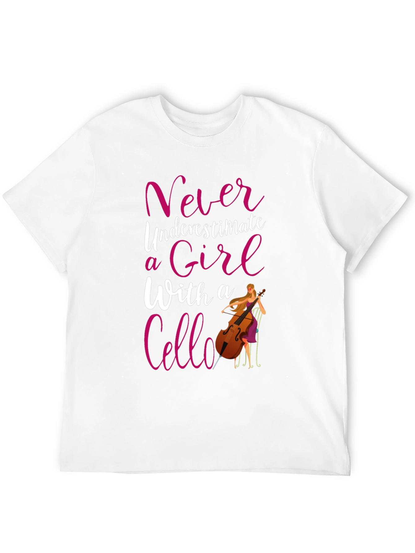Never Underestimate a Girl Cello T-Shirt