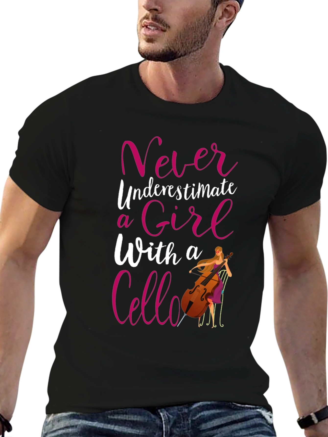 Never Underestimate a Girl Cello T-Shirt