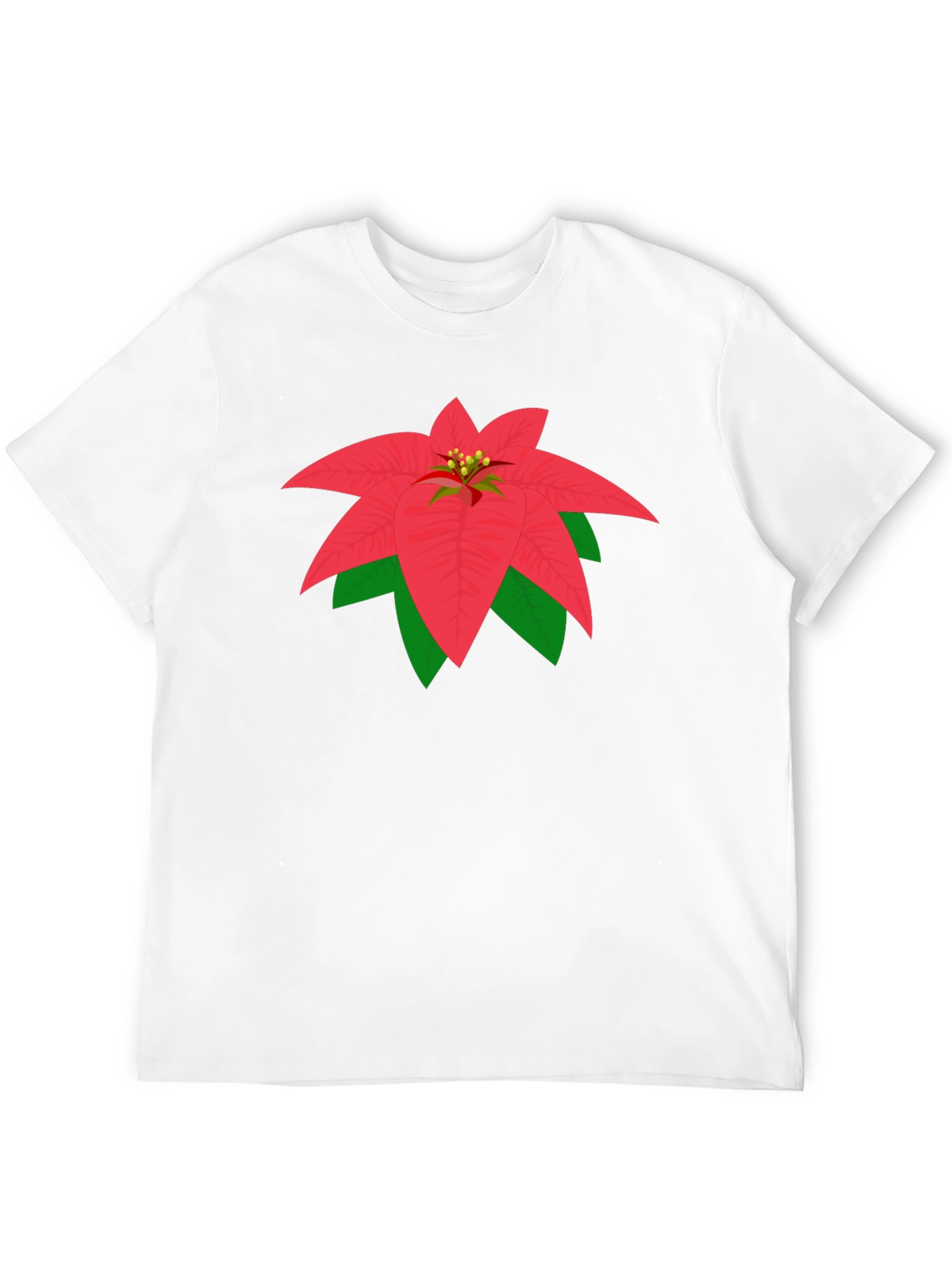 Poinsettia Graphic Tee - Black Cotton Blend